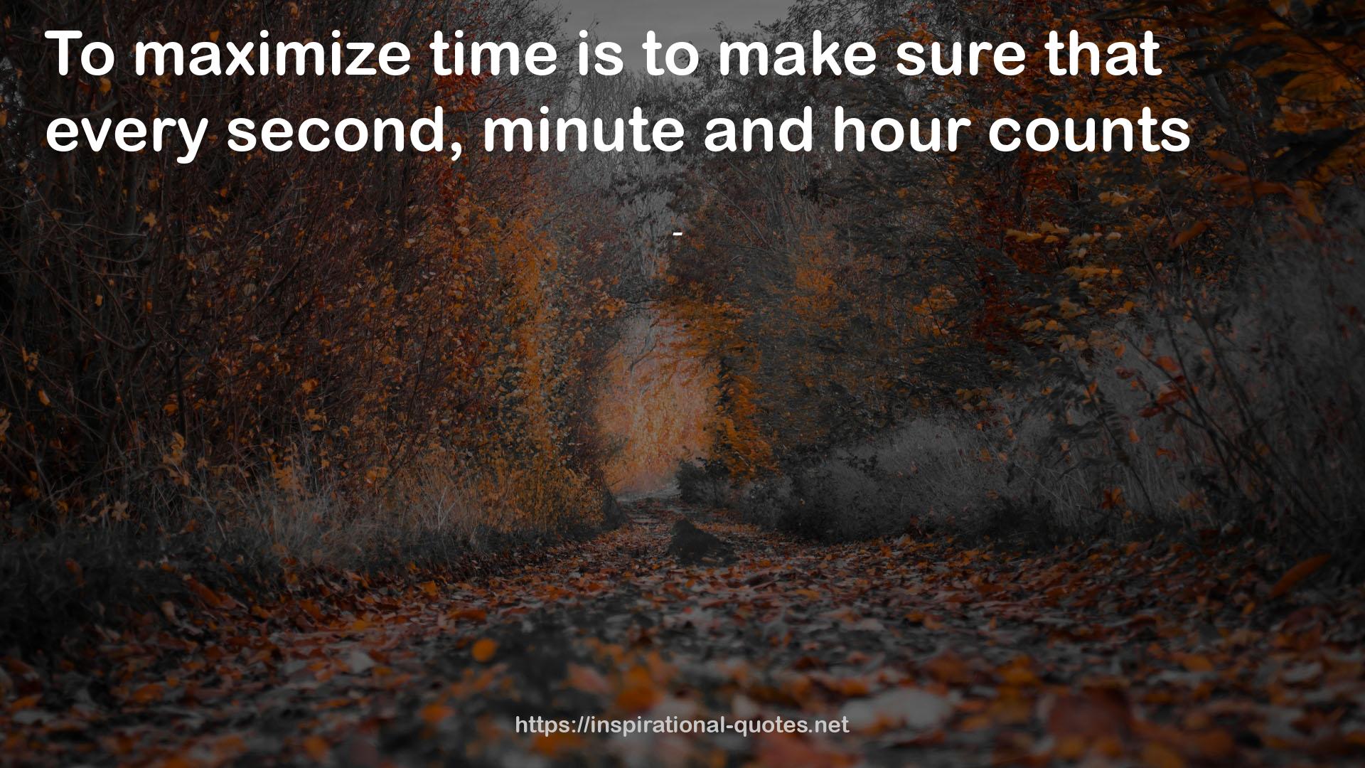 every second, minute and hour  QUOTES