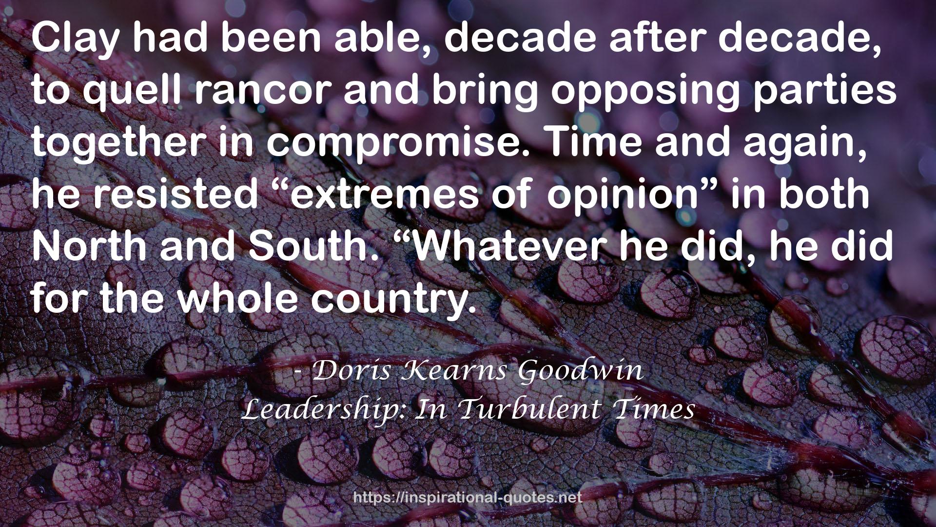 Leadership: In Turbulent Times QUOTES