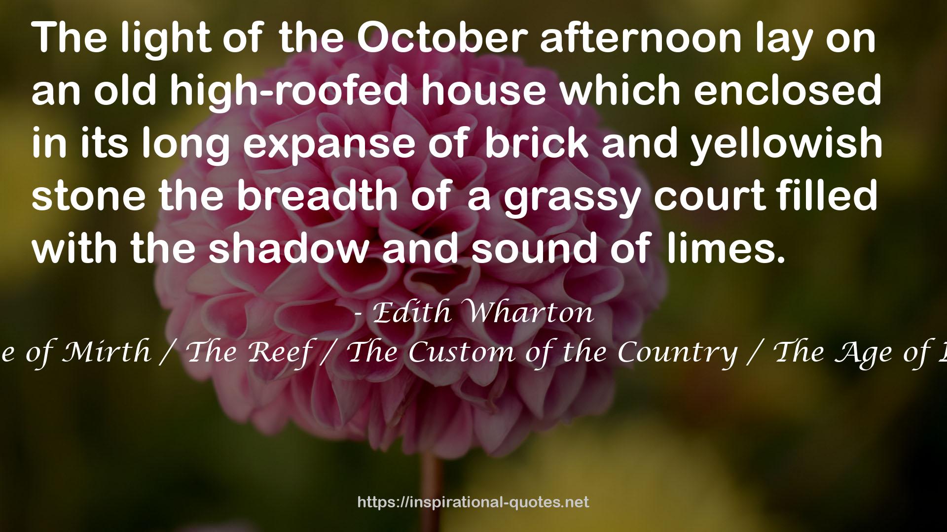 The House of Mirth / The Reef / The Custom of the Country / The Age of Innocence QUOTES