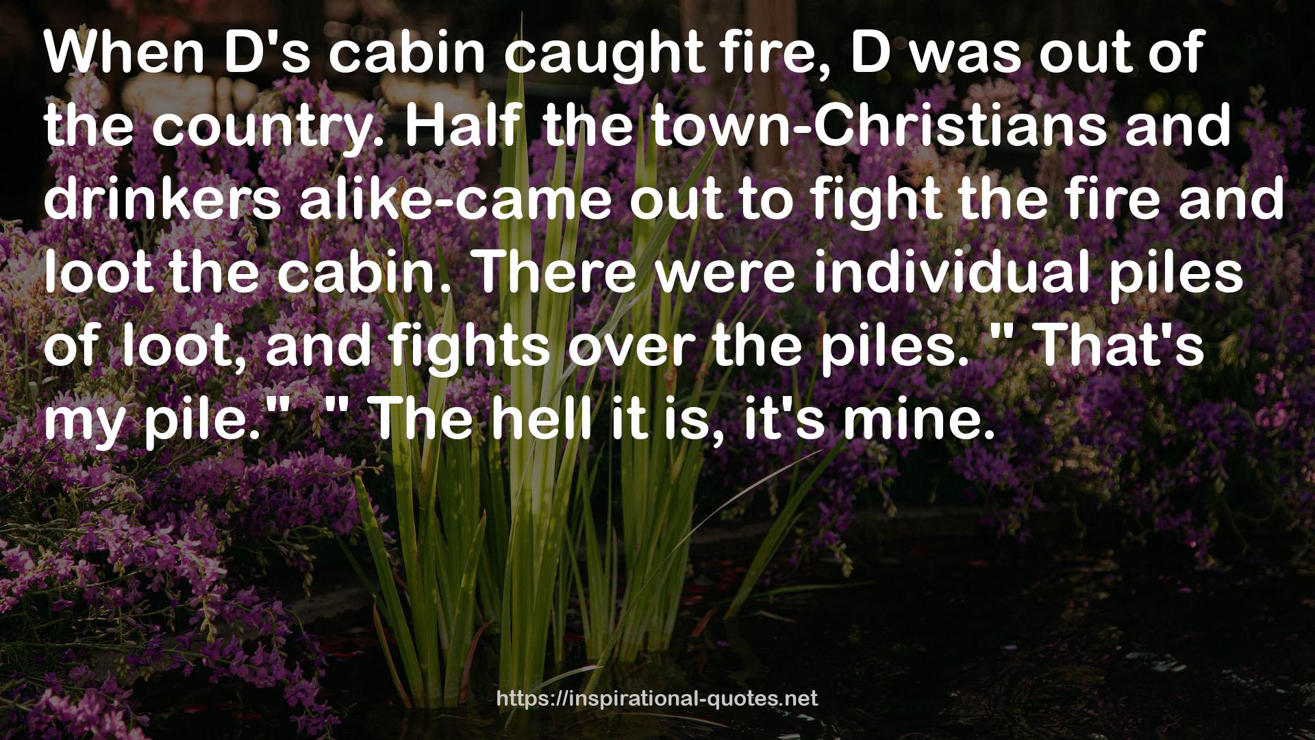 D's cabin  QUOTES