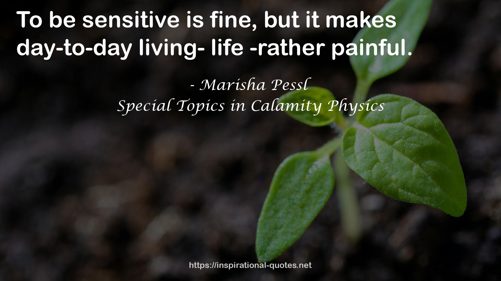 Special Topics in Calamity Physics QUOTES