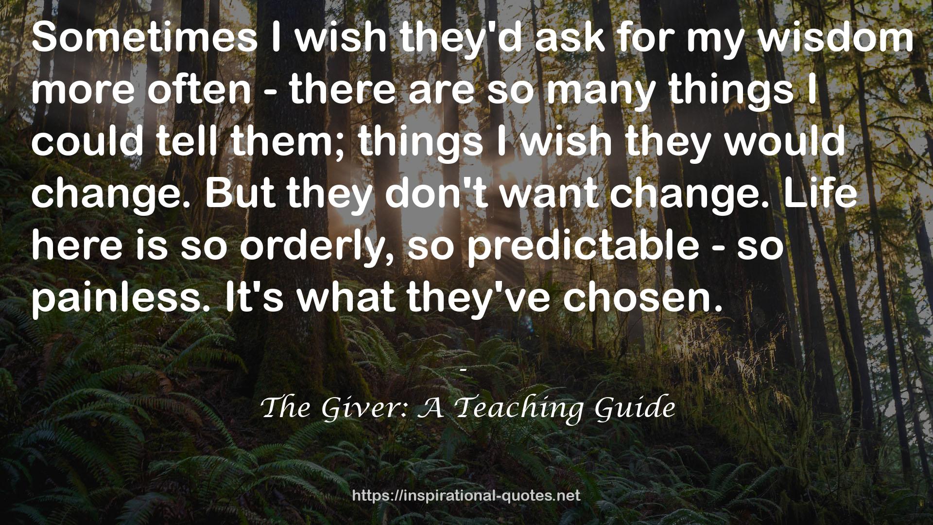 The Giver: A Teaching Guide QUOTES