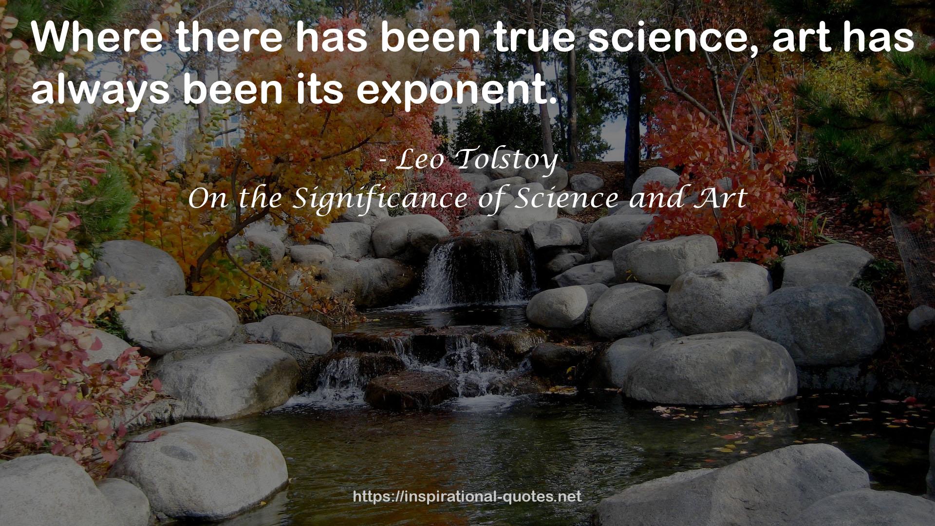 On the Significance of Science and Art QUOTES