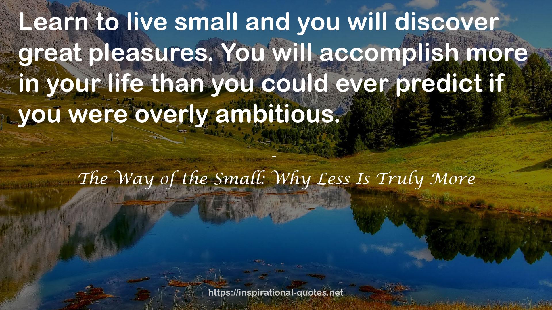 The Way of the Small: Why Less Is Truly More QUOTES