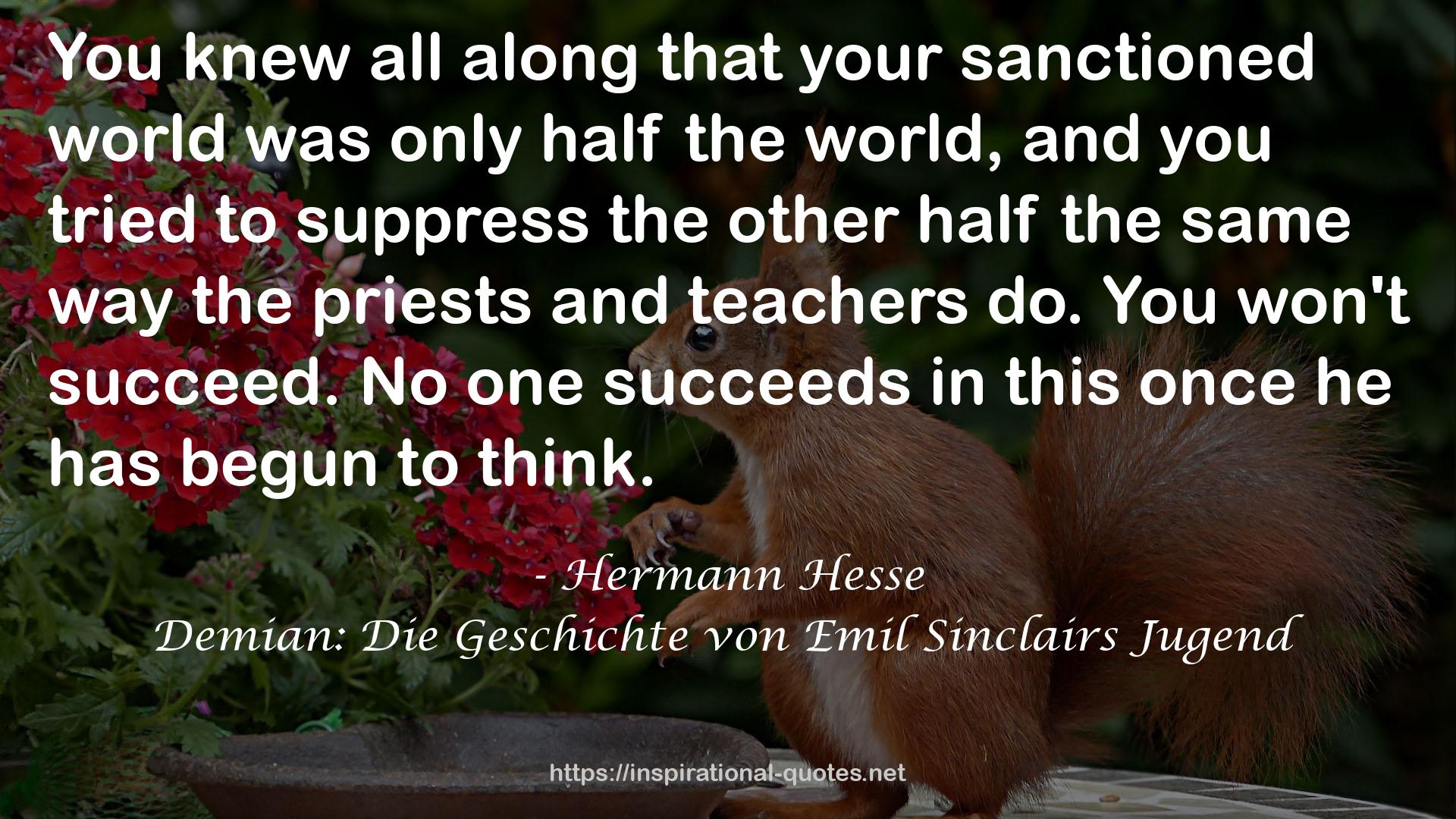 Demian: Die Geschichte von Emil Sinclairs Jugend QUOTES