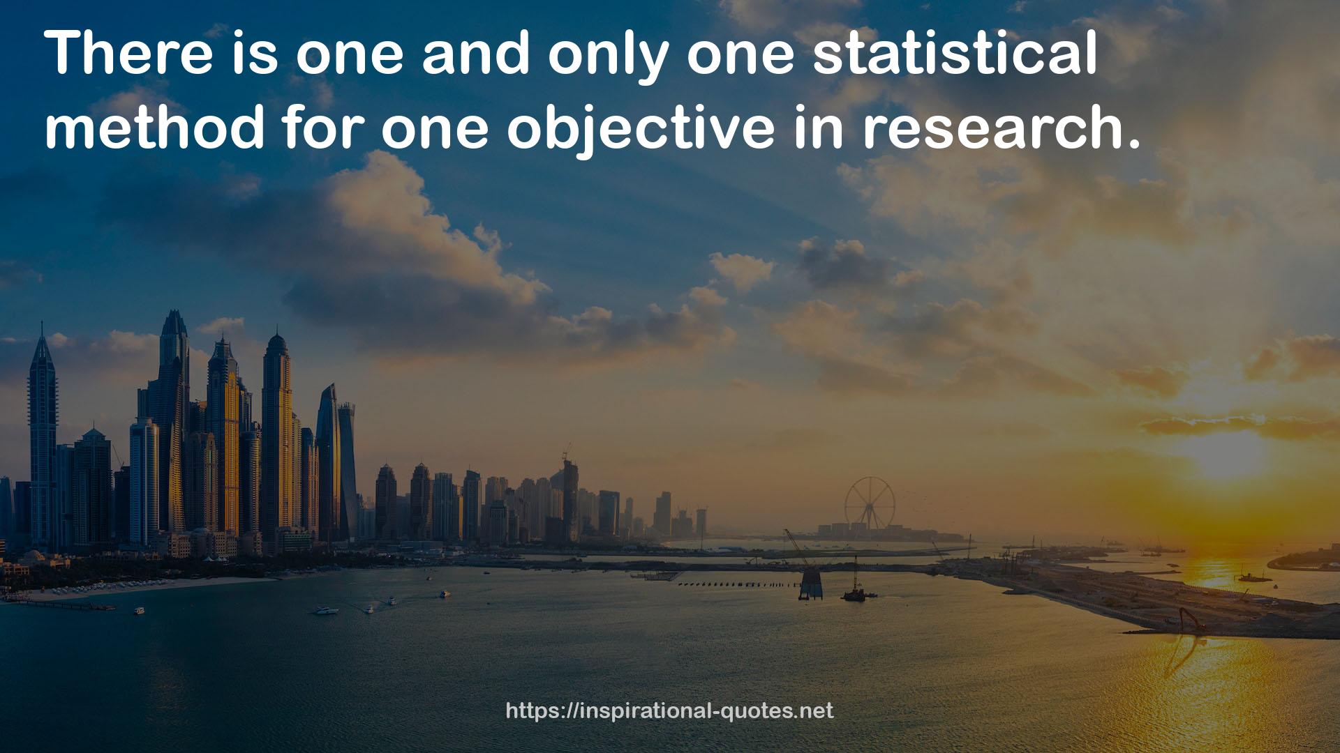 only one statistical method  QUOTES