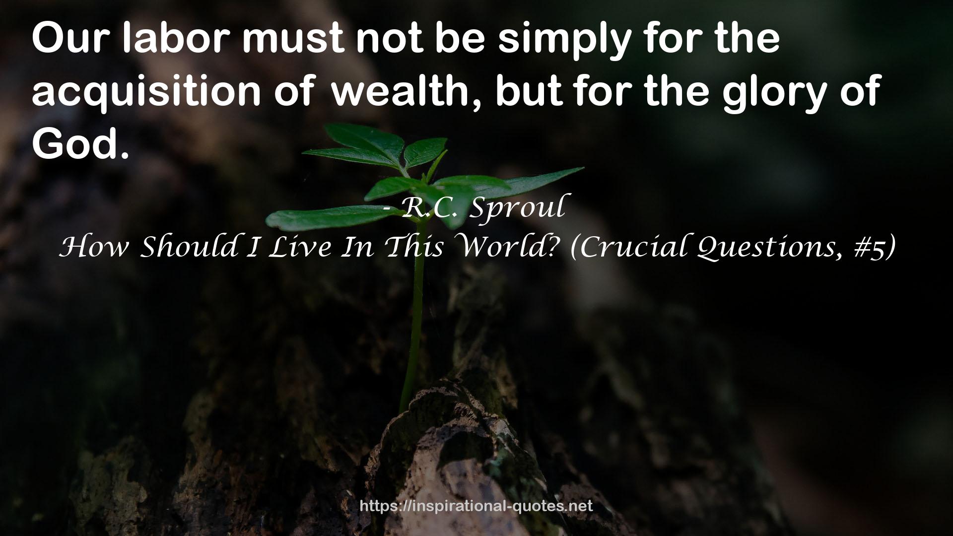 How Should I Live In This World? (Crucial Questions, #5) QUOTES
