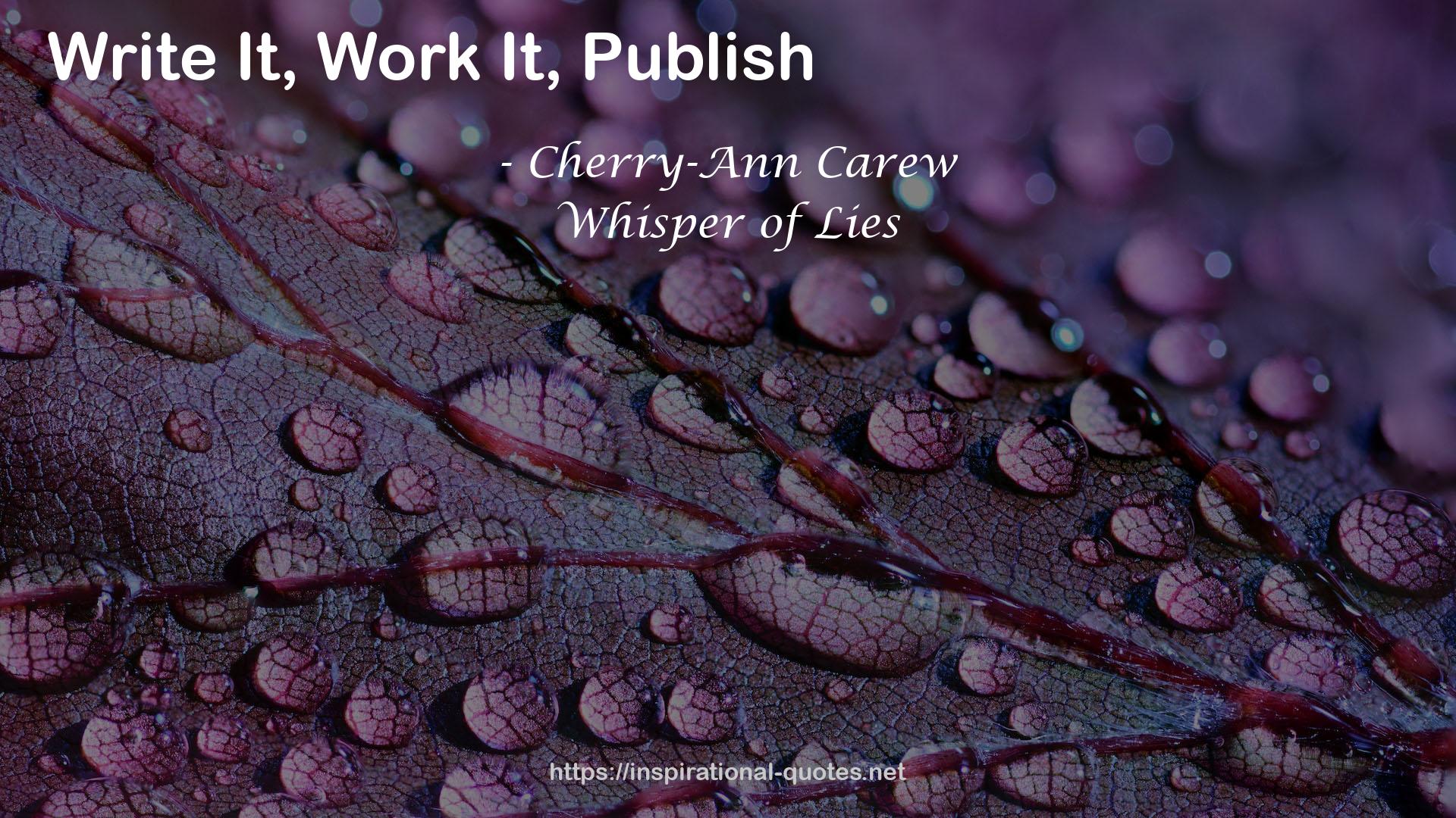 Cherry-Ann Carew QUOTES
