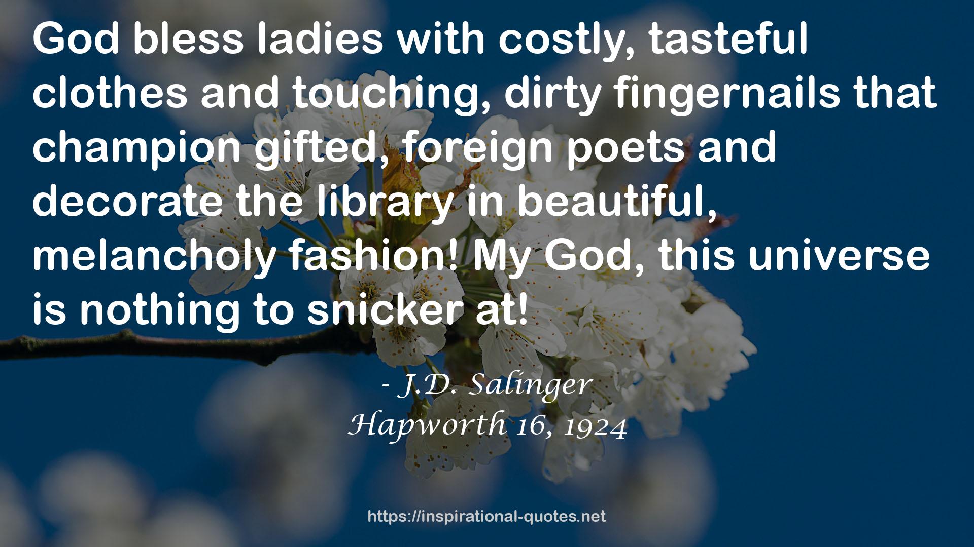 Hapworth 16, 1924 QUOTES