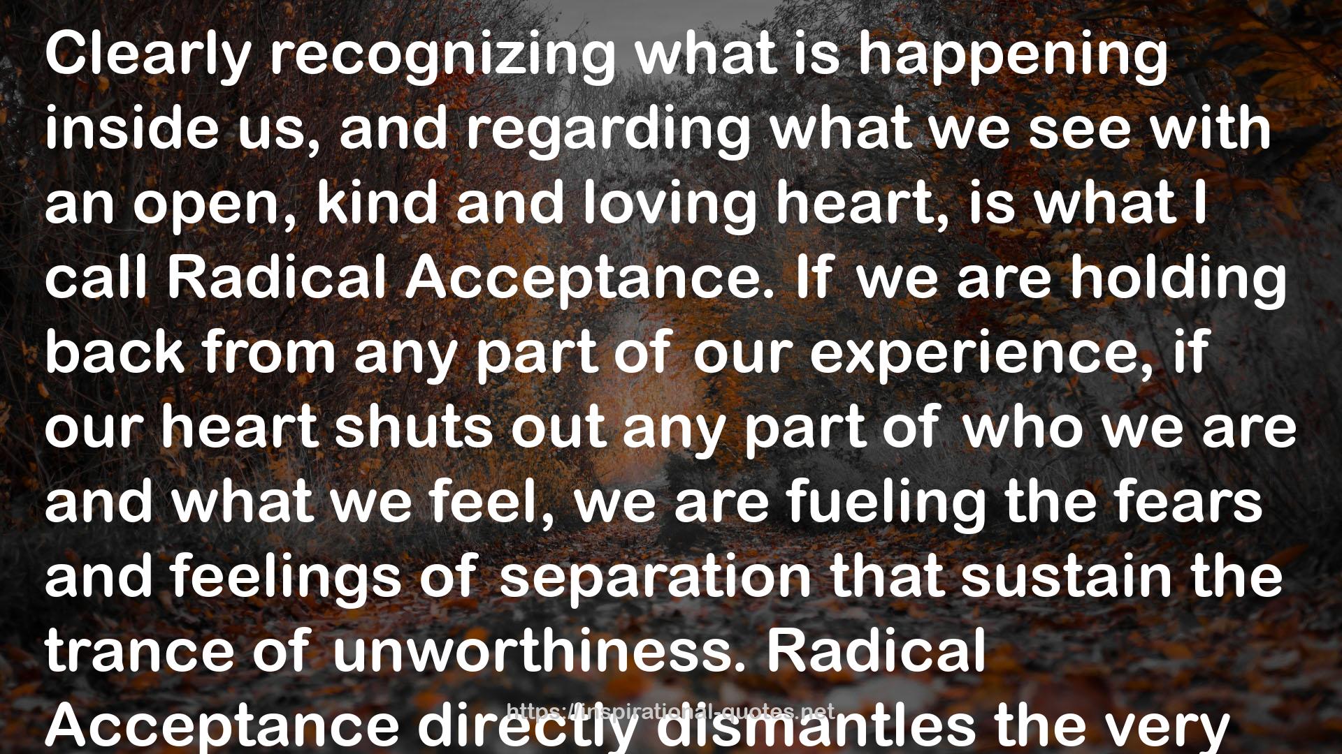 Radical Acceptance: Embracing Your Life With the Heart of a Buddha QUOTES