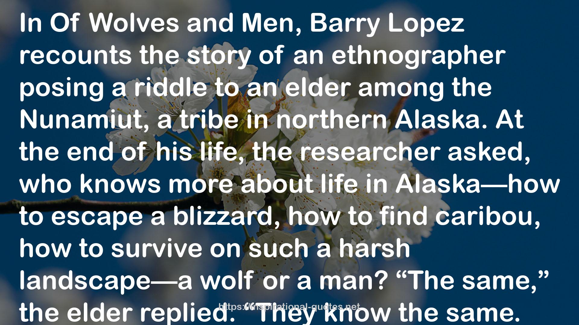 The Wolf: A True Story of Survival and Obsession in the West QUOTES