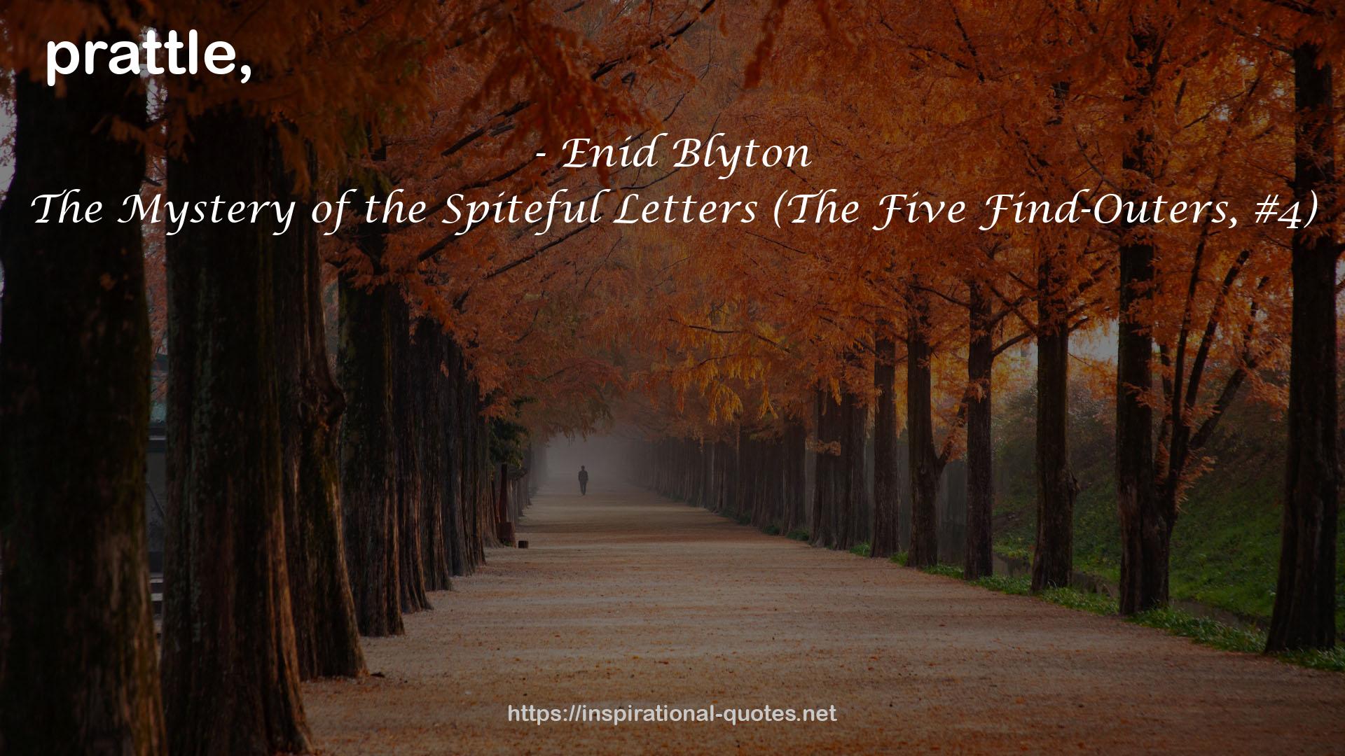 The Mystery of the Spiteful Letters (The Five Find-Outers, #4) QUOTES