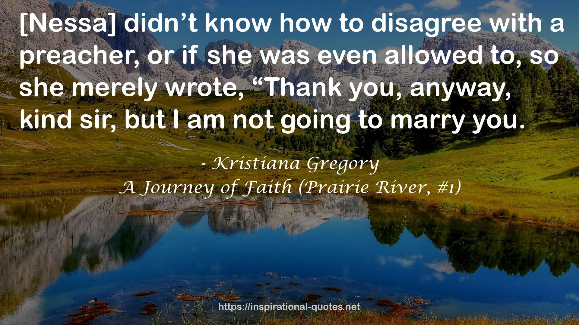 A Journey of Faith (Prairie River, #1) QUOTES