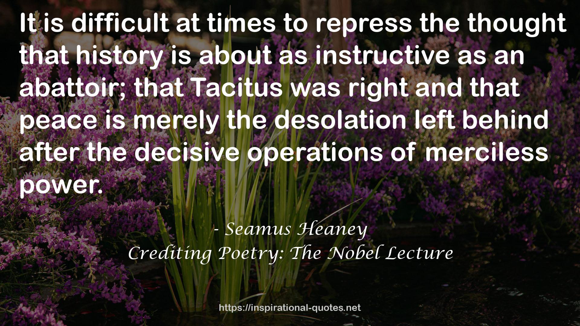 Crediting Poetry: The Nobel Lecture QUOTES