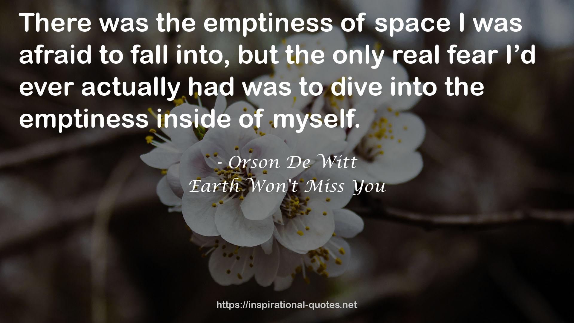 Earth Won't Miss You QUOTES