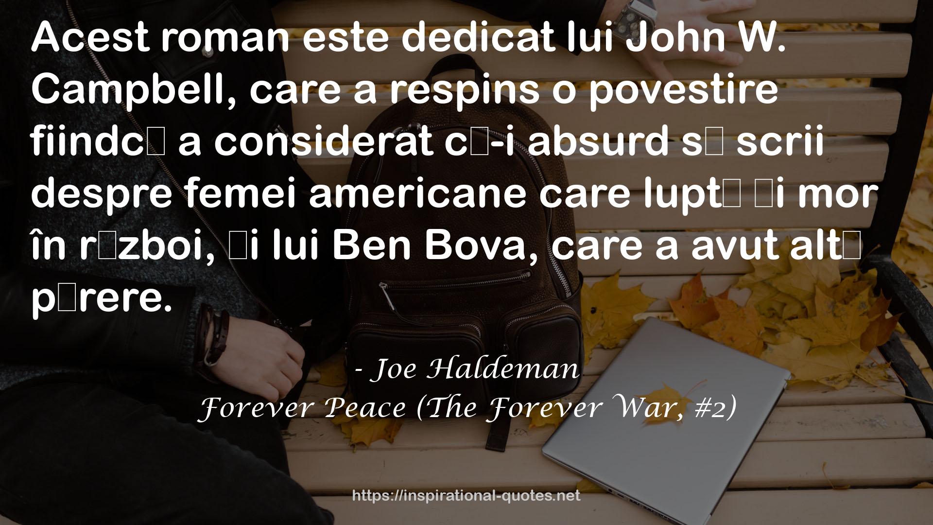 Forever Peace (The Forever War, #2) QUOTES