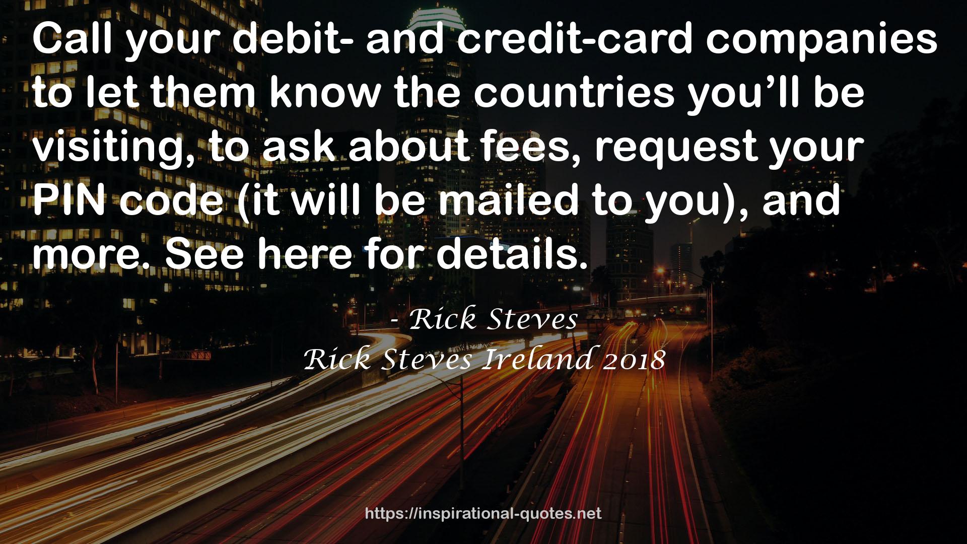 Rick Steves Ireland 2018 QUOTES