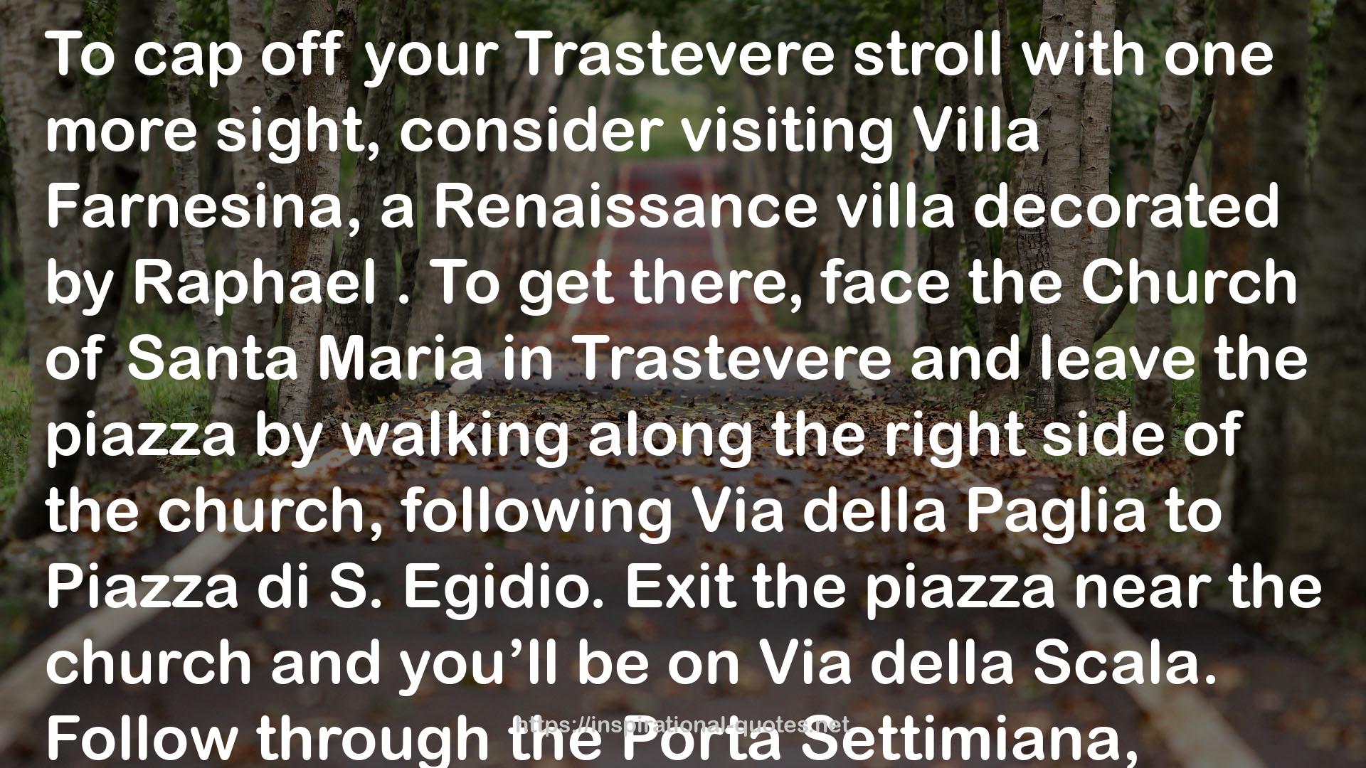 Rick Steves' Walk: Trastevere, Rome QUOTES