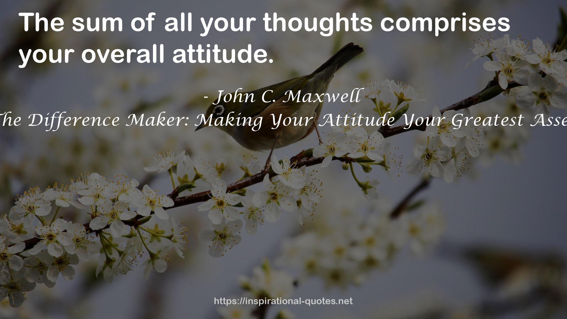 The Difference Maker: Making Your Attitude Your Greatest Asset QUOTES