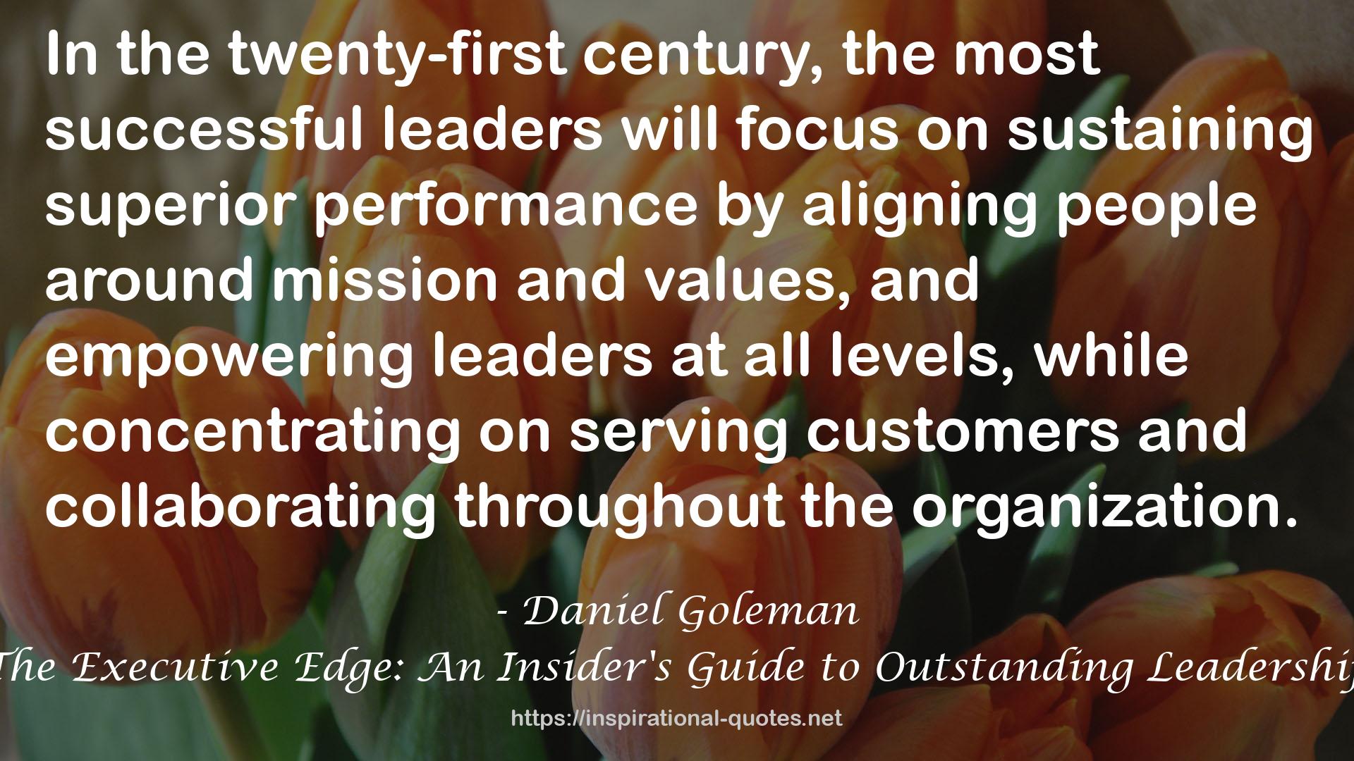 The Executive Edge: An Insider's Guide to Outstanding Leadership QUOTES