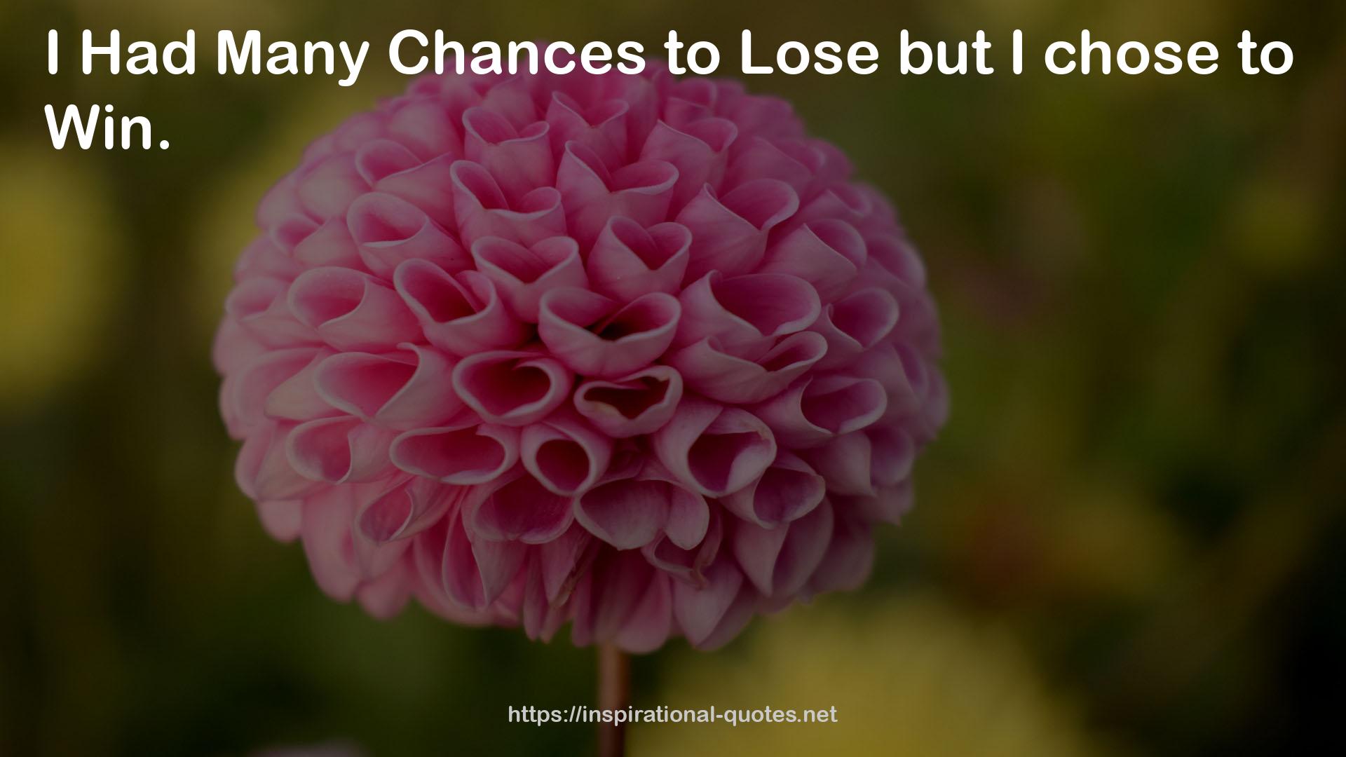 Many Chances  QUOTES