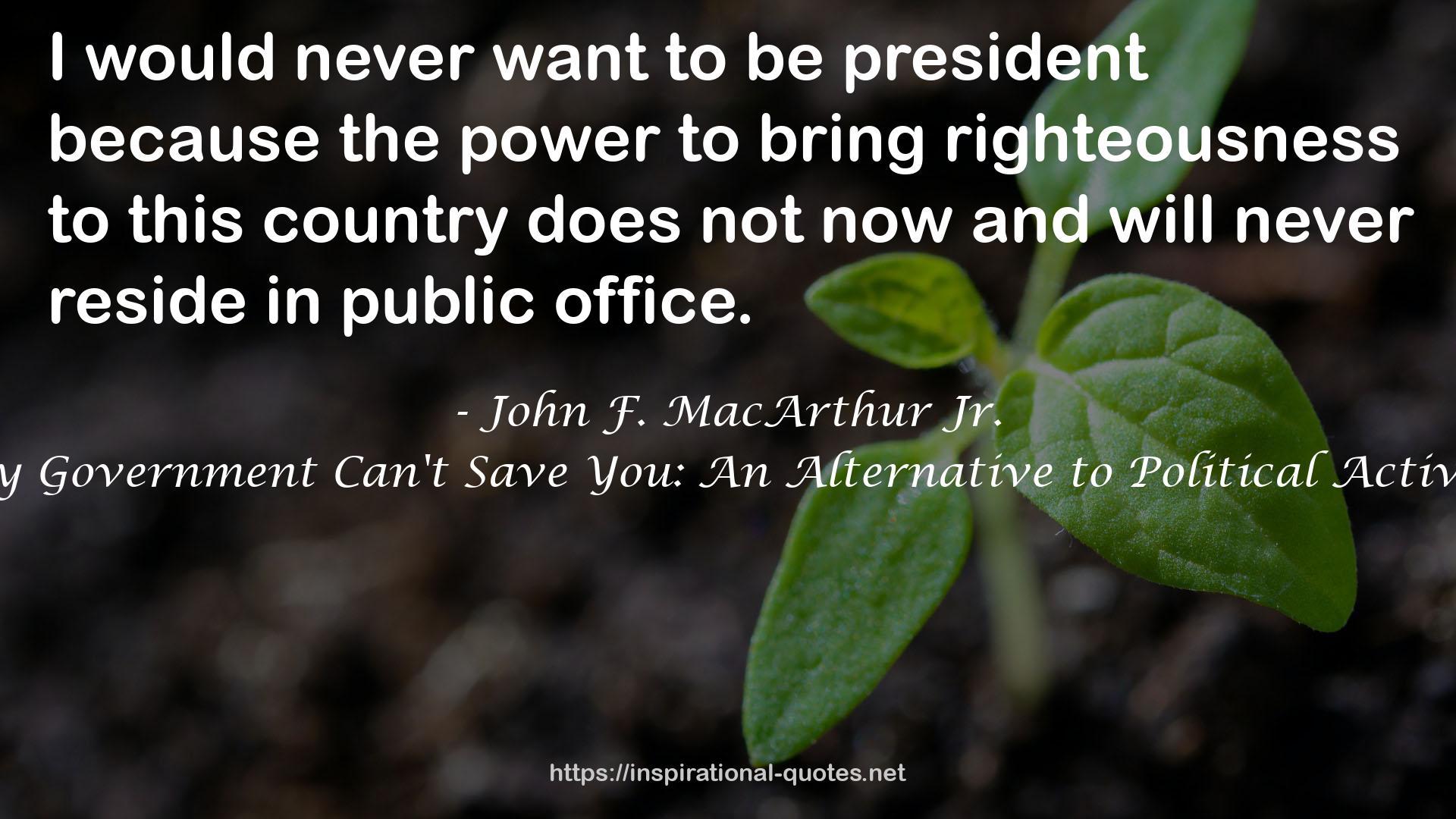 Why Government Can't Save You: An Alternative to Political Activism QUOTES