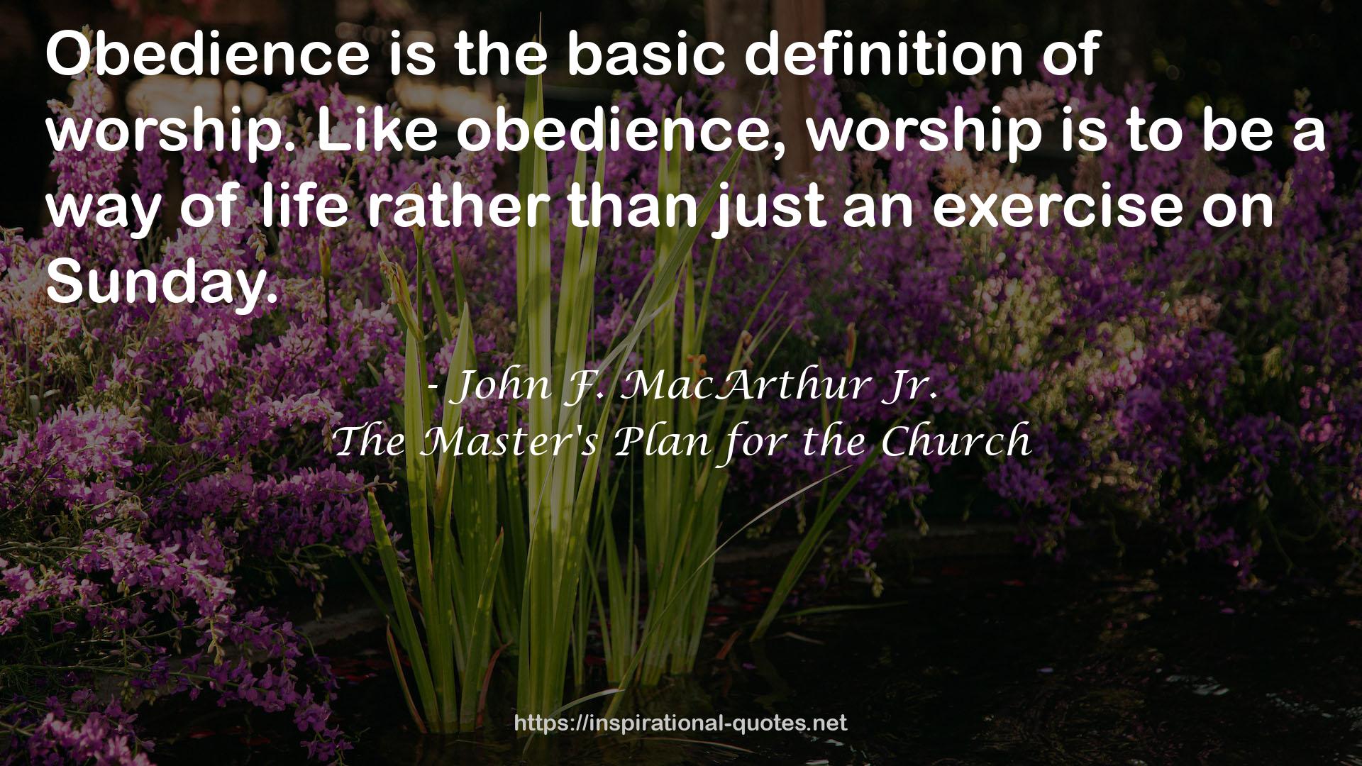 The Master's Plan for the Church QUOTES