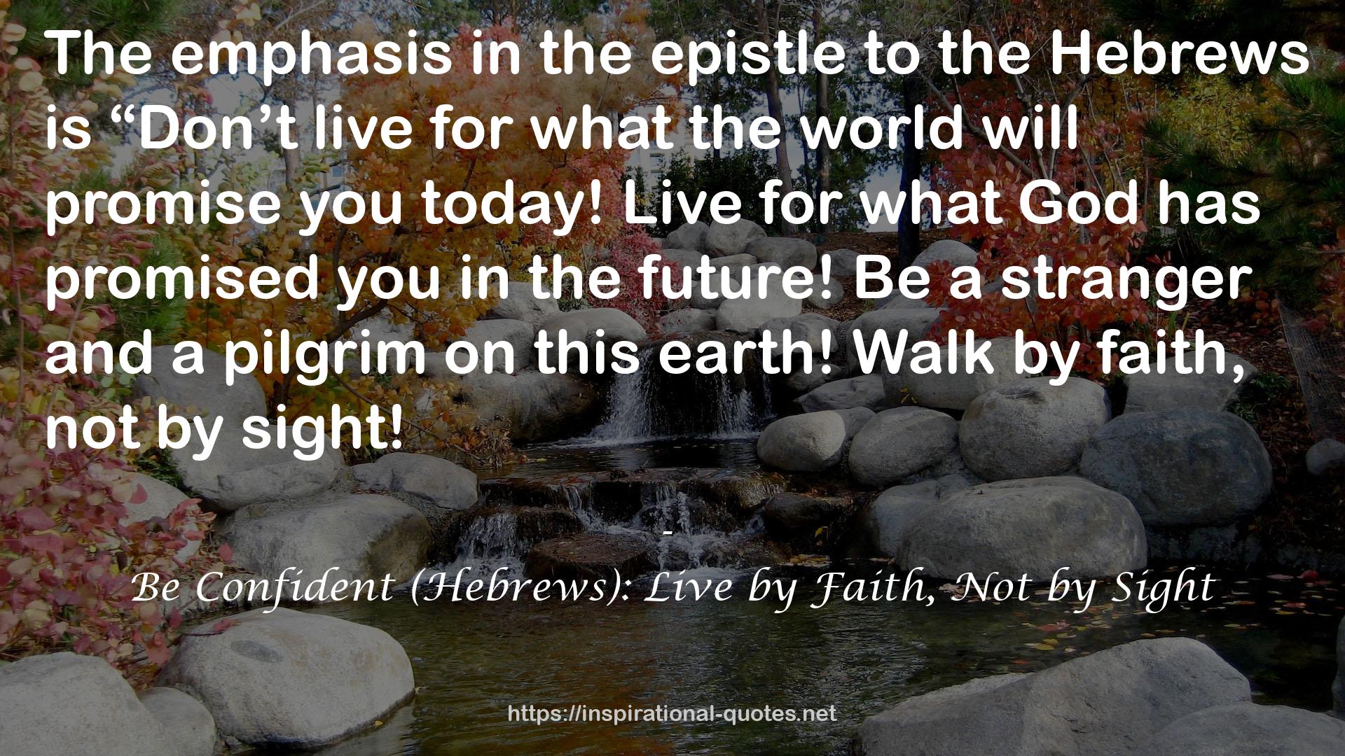 Be Confident (Hebrews): Live by Faith, Not by Sight QUOTES