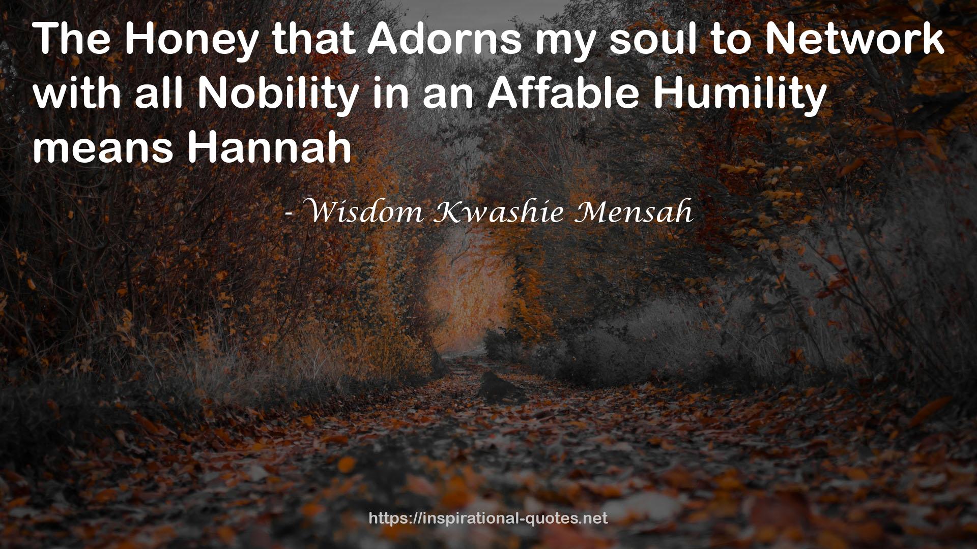 Affable Humility  QUOTES