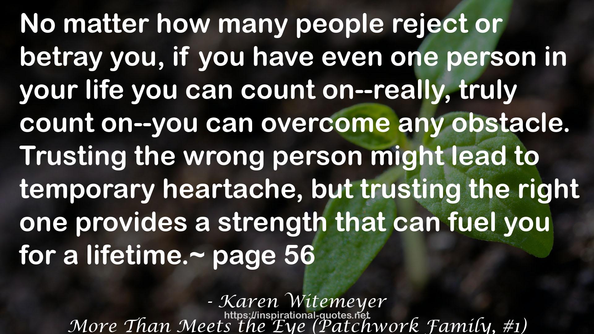 More Than Meets the Eye (Patchwork Family, #1) QUOTES