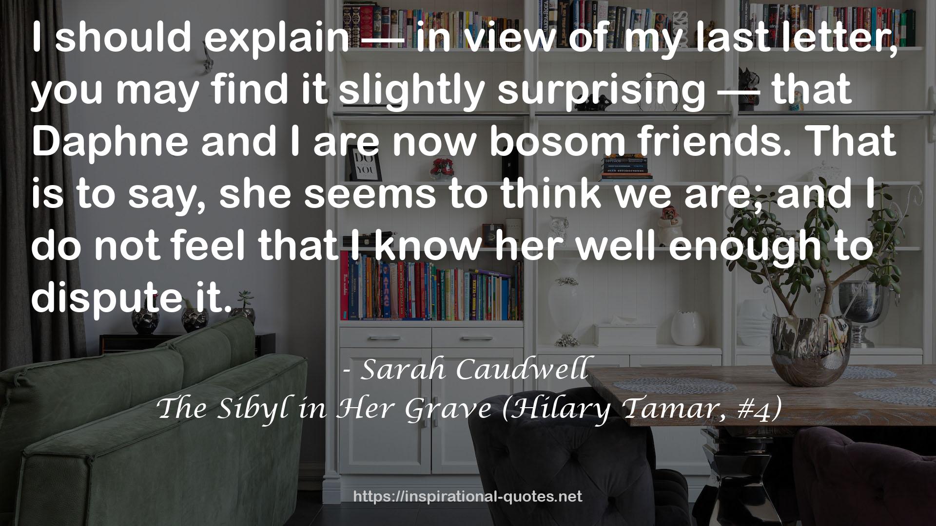 The Sibyl in Her Grave (Hilary Tamar, #4) QUOTES