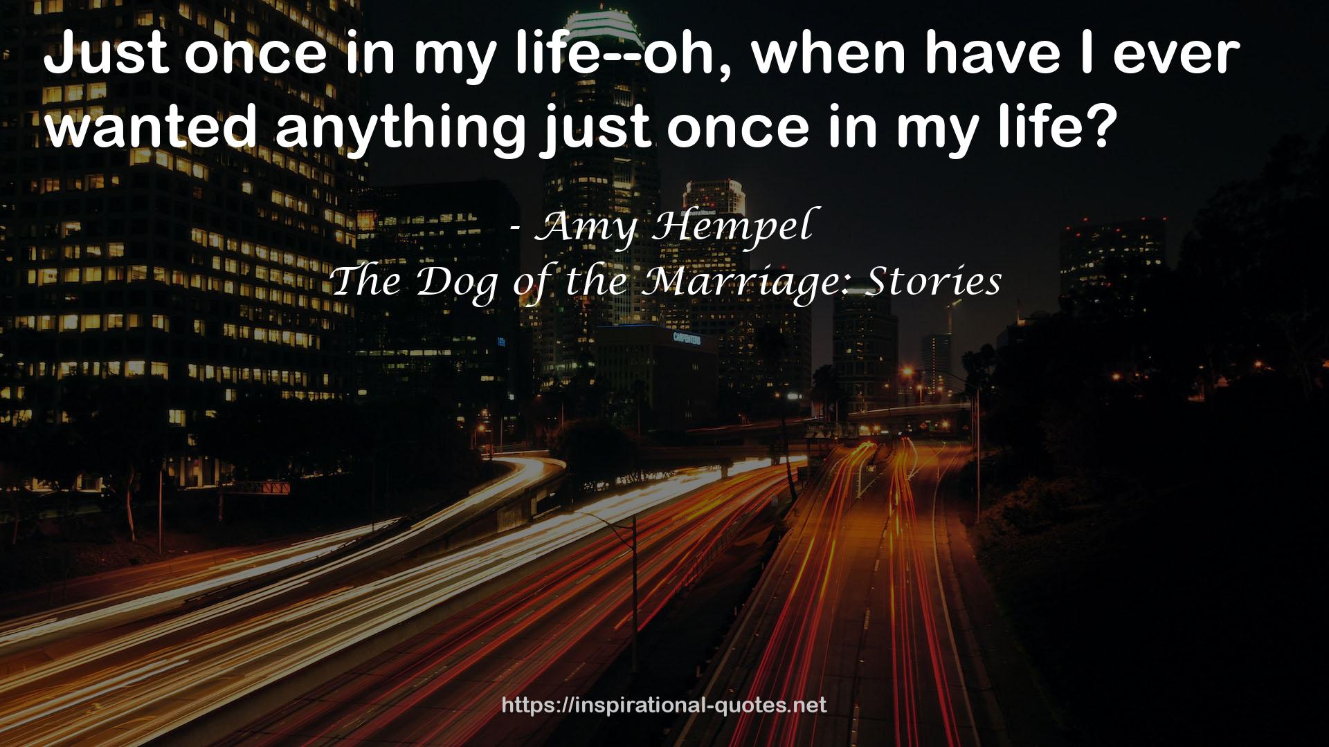 The Dog of the Marriage: Stories QUOTES