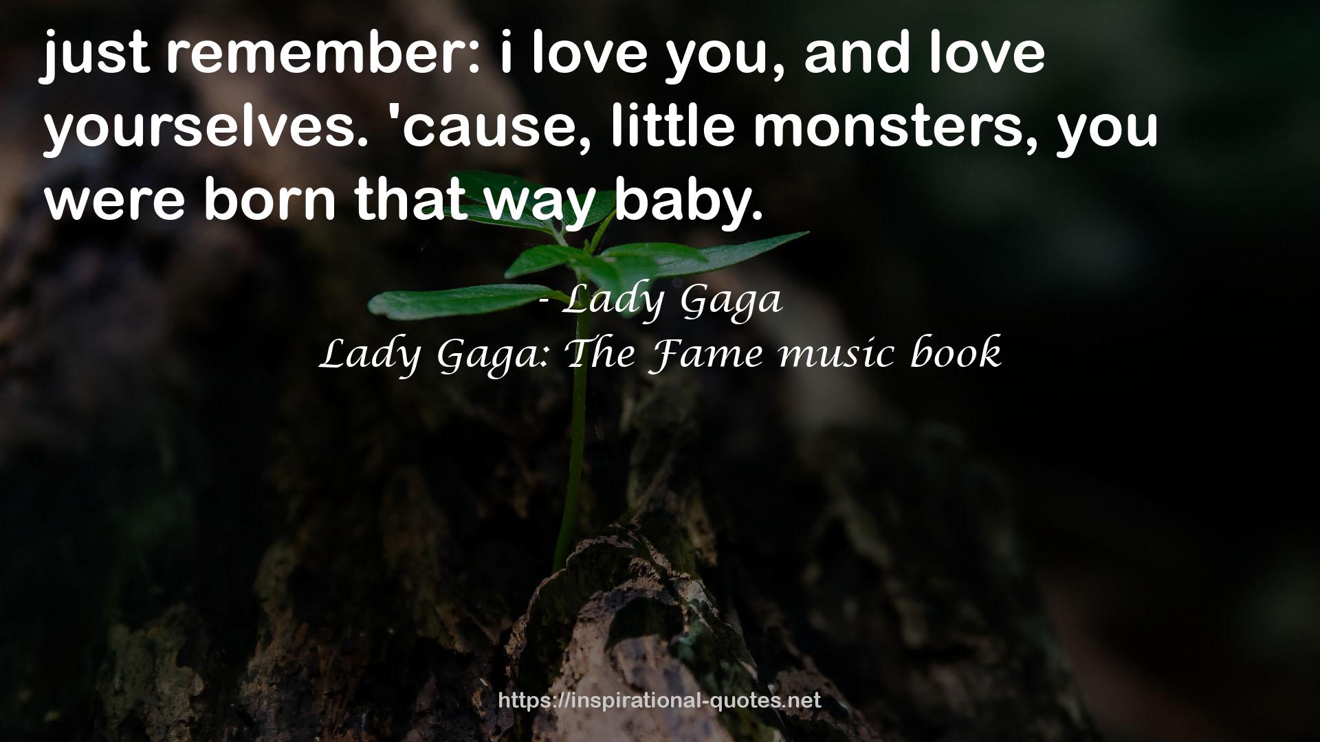 Lady Gaga: The Fame music book QUOTES