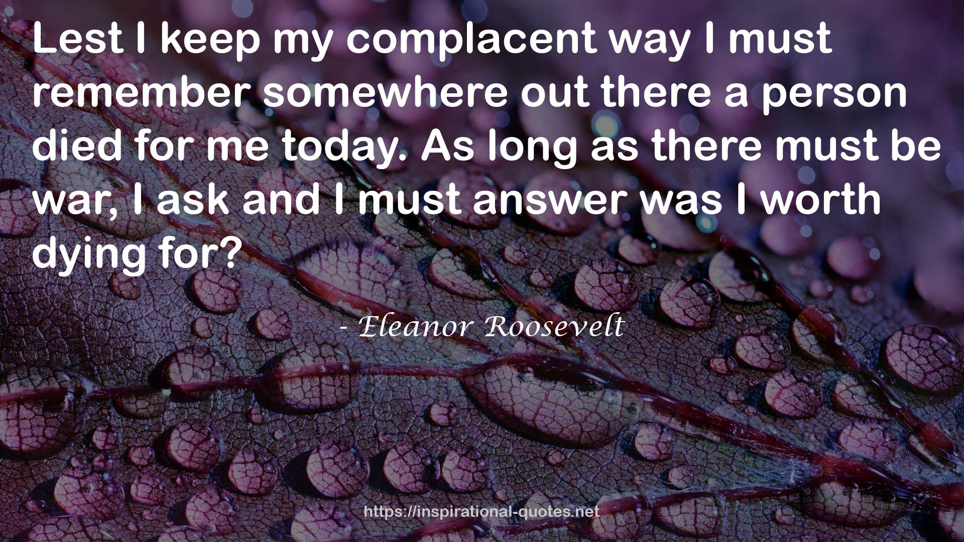 my complacent way  QUOTES