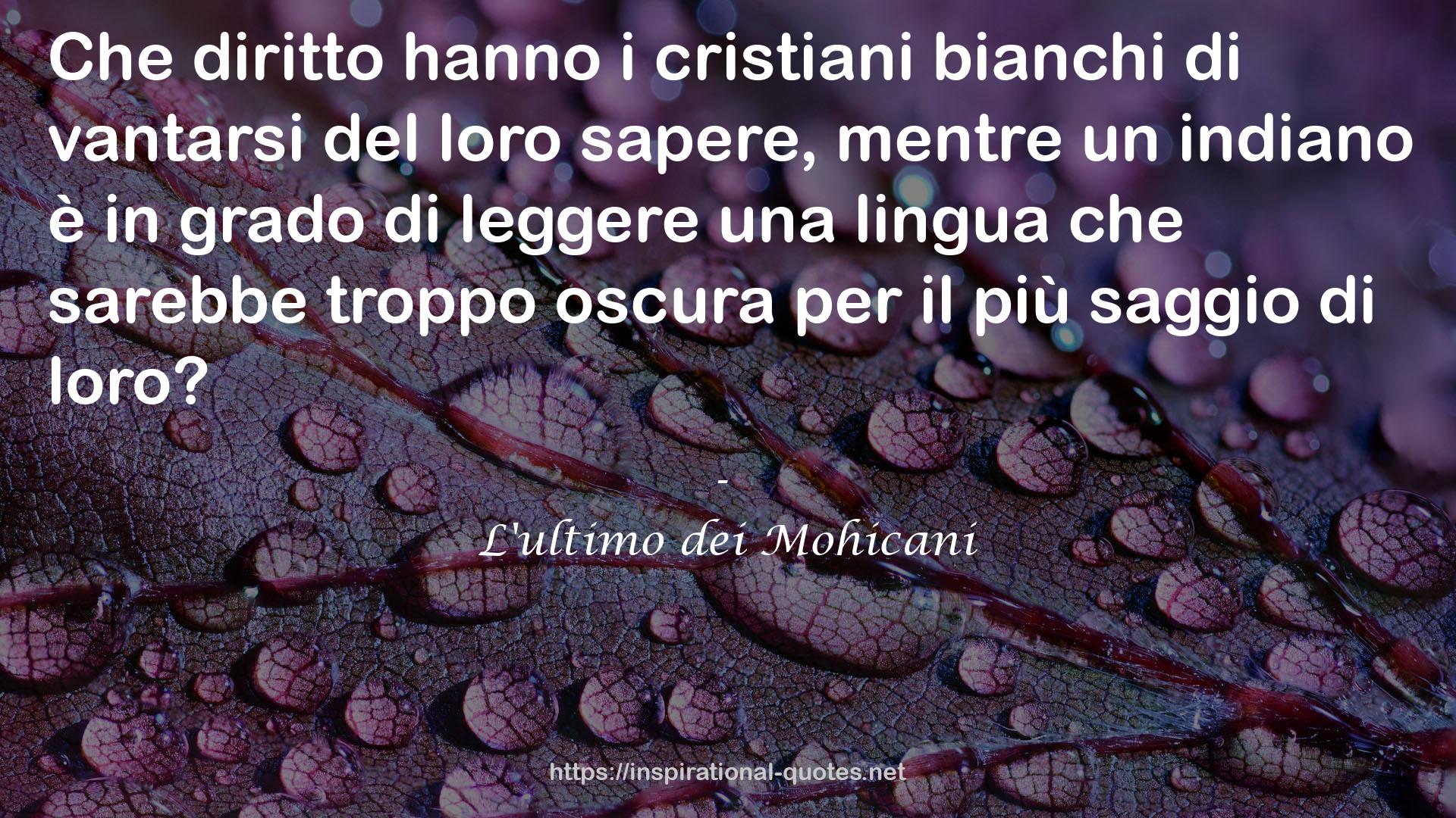 L'ultimo dei Mohicani QUOTES