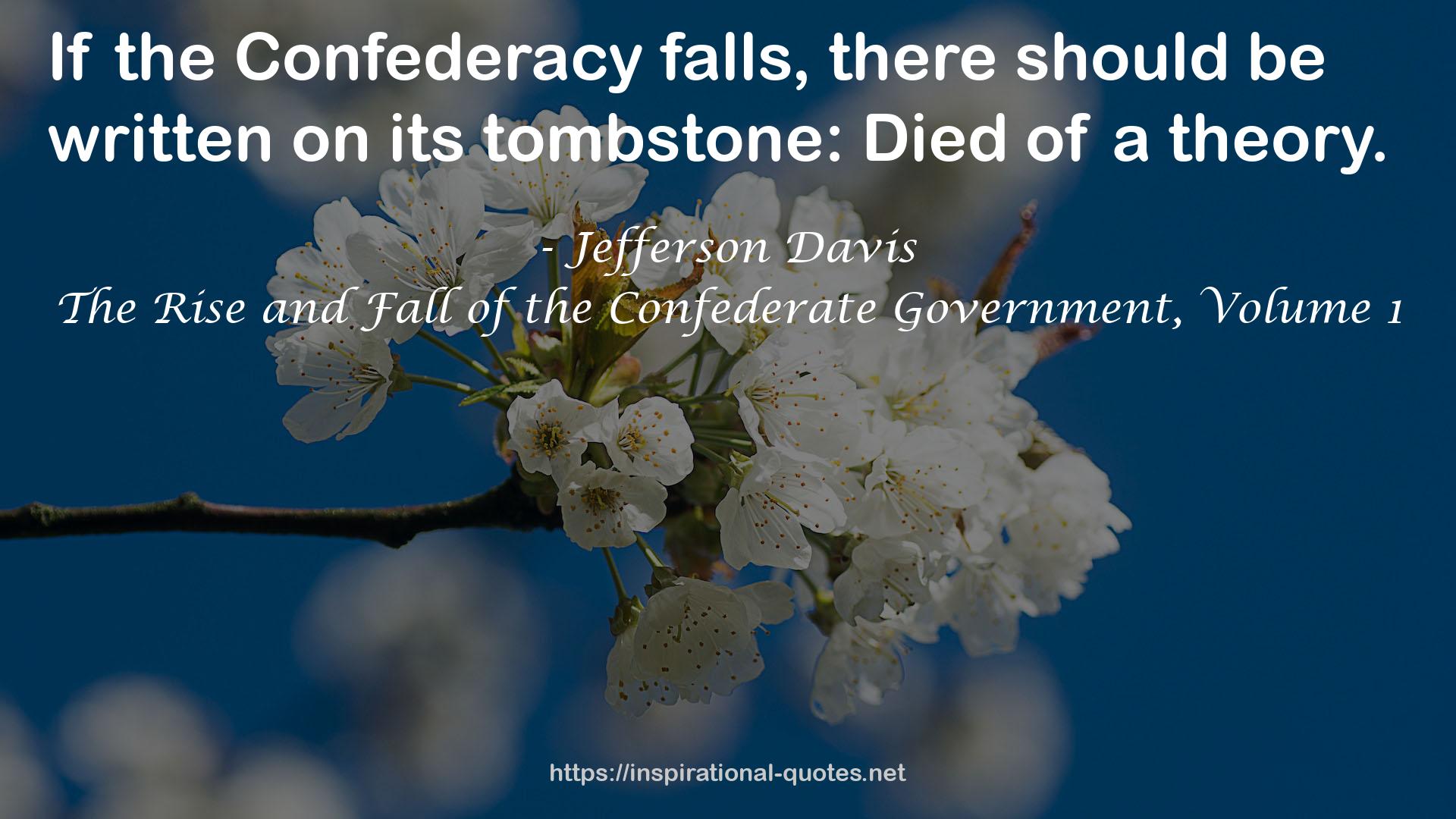 The Rise and Fall of the Confederate Government, Volume 1 QUOTES