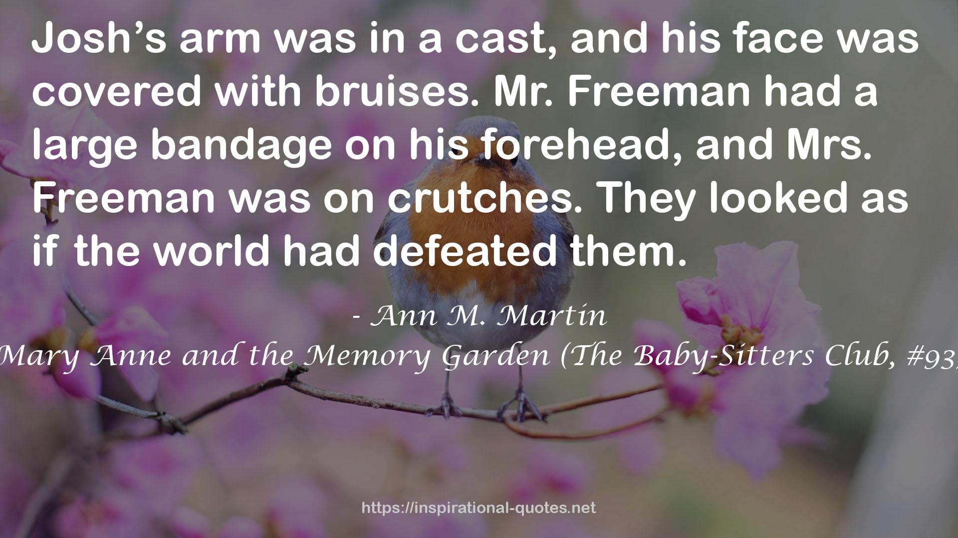 Mary Anne and the Memory Garden (The Baby-Sitters Club, #93) QUOTES