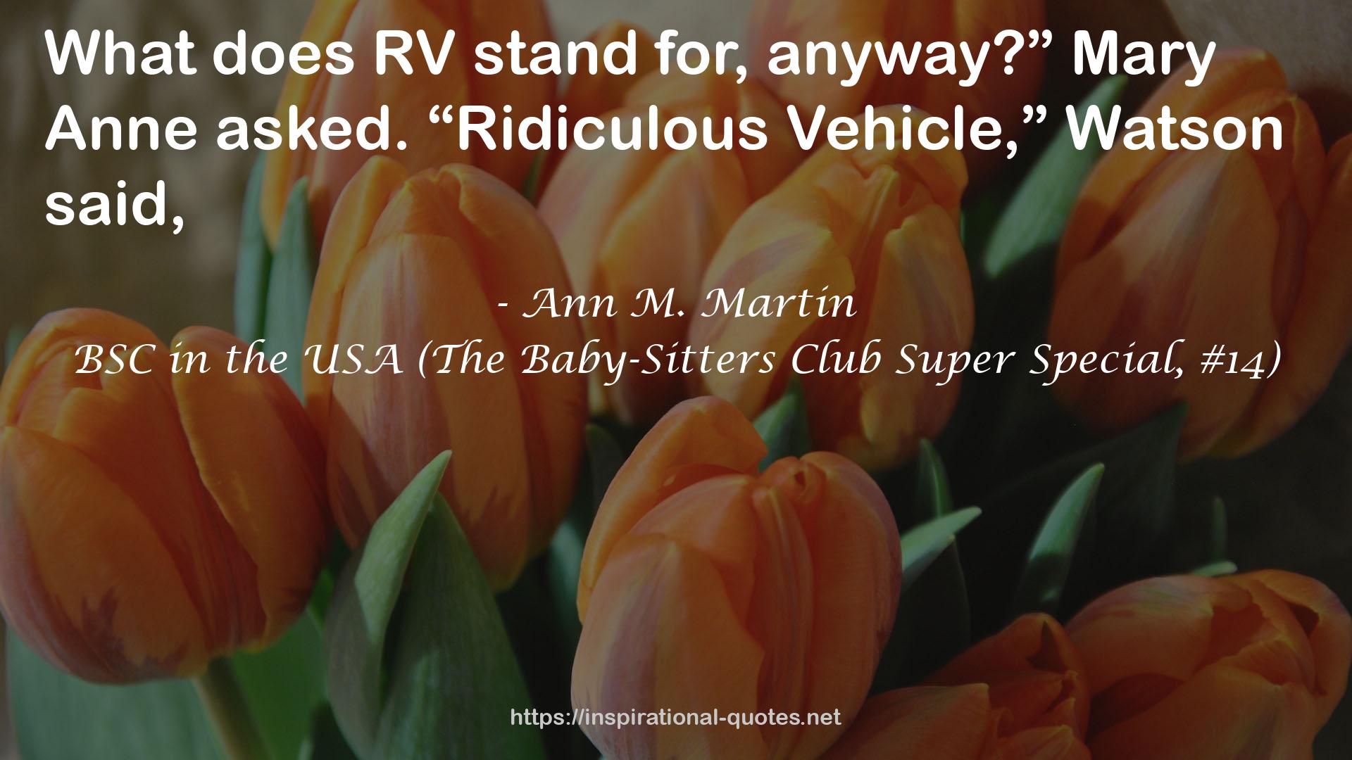 BSC in the USA (The Baby-Sitters Club Super Special, #14) QUOTES