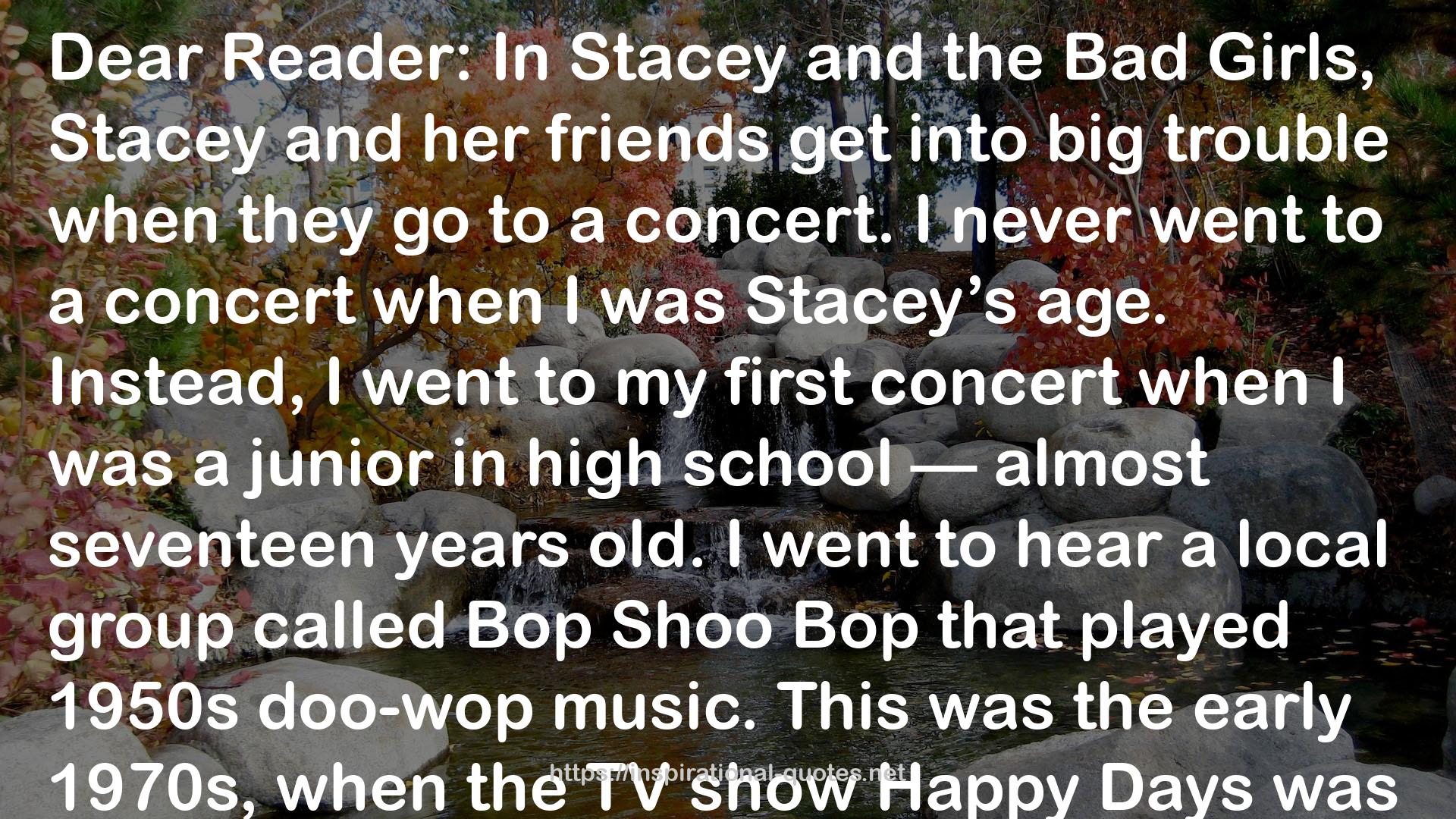 Stacey and the Bad Girls (The Baby-Sitters Club, #87) QUOTES