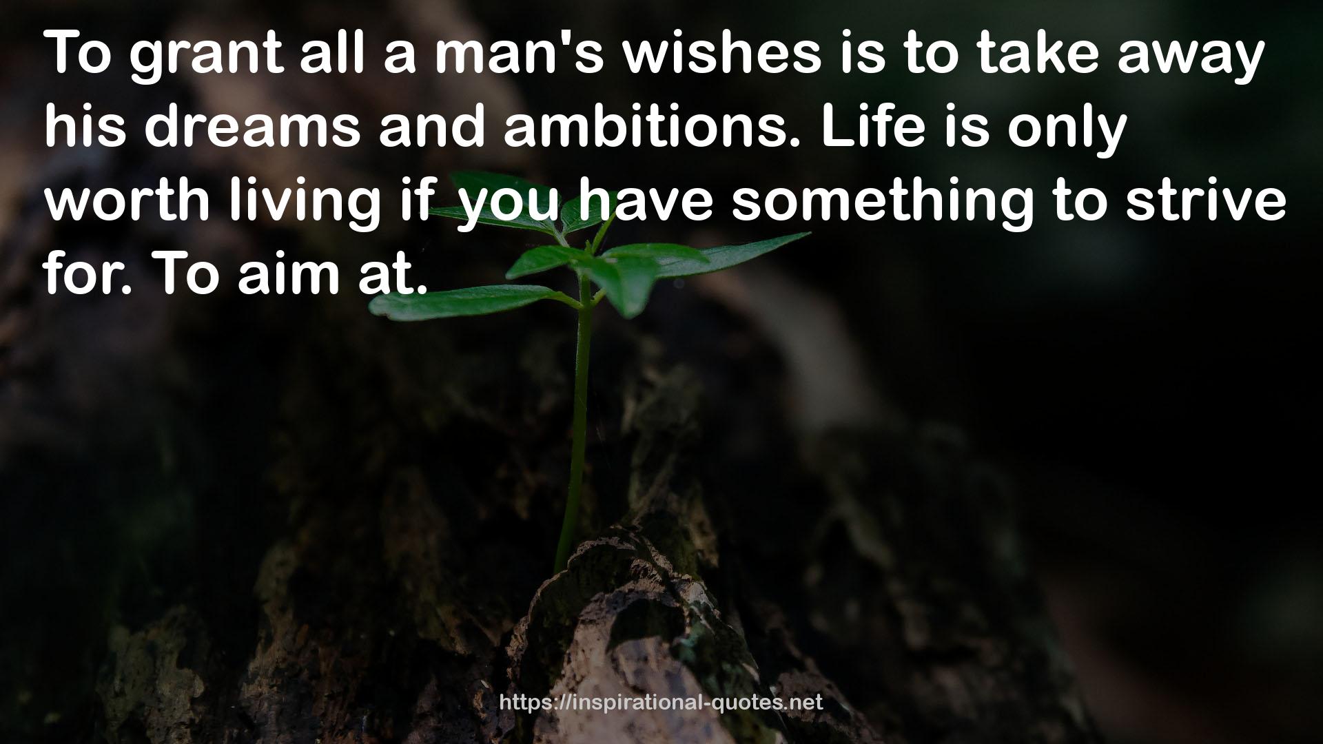 all a man's wishes  QUOTES