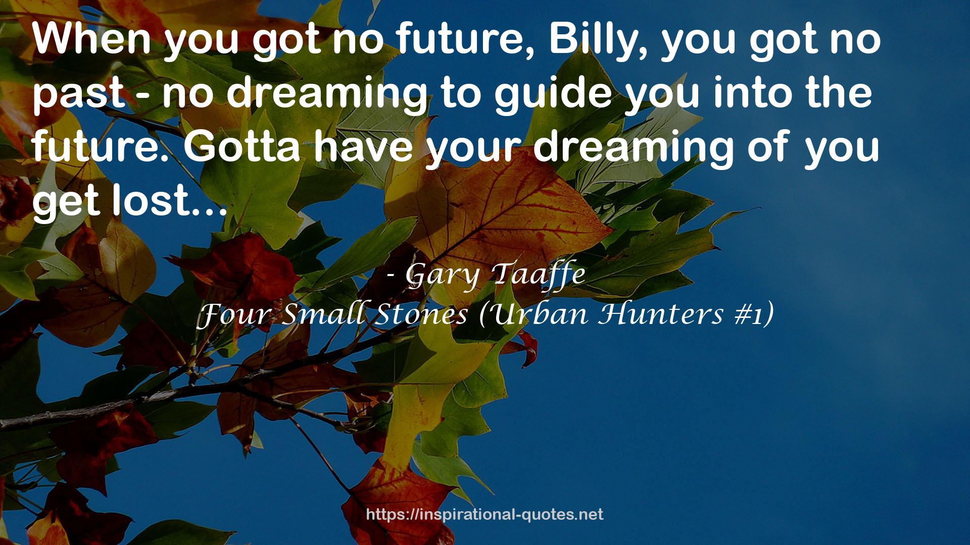 Four Small Stones (Urban Hunters #1) QUOTES