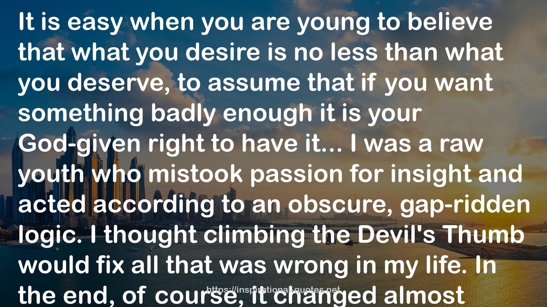the Devil's Thumb  QUOTES