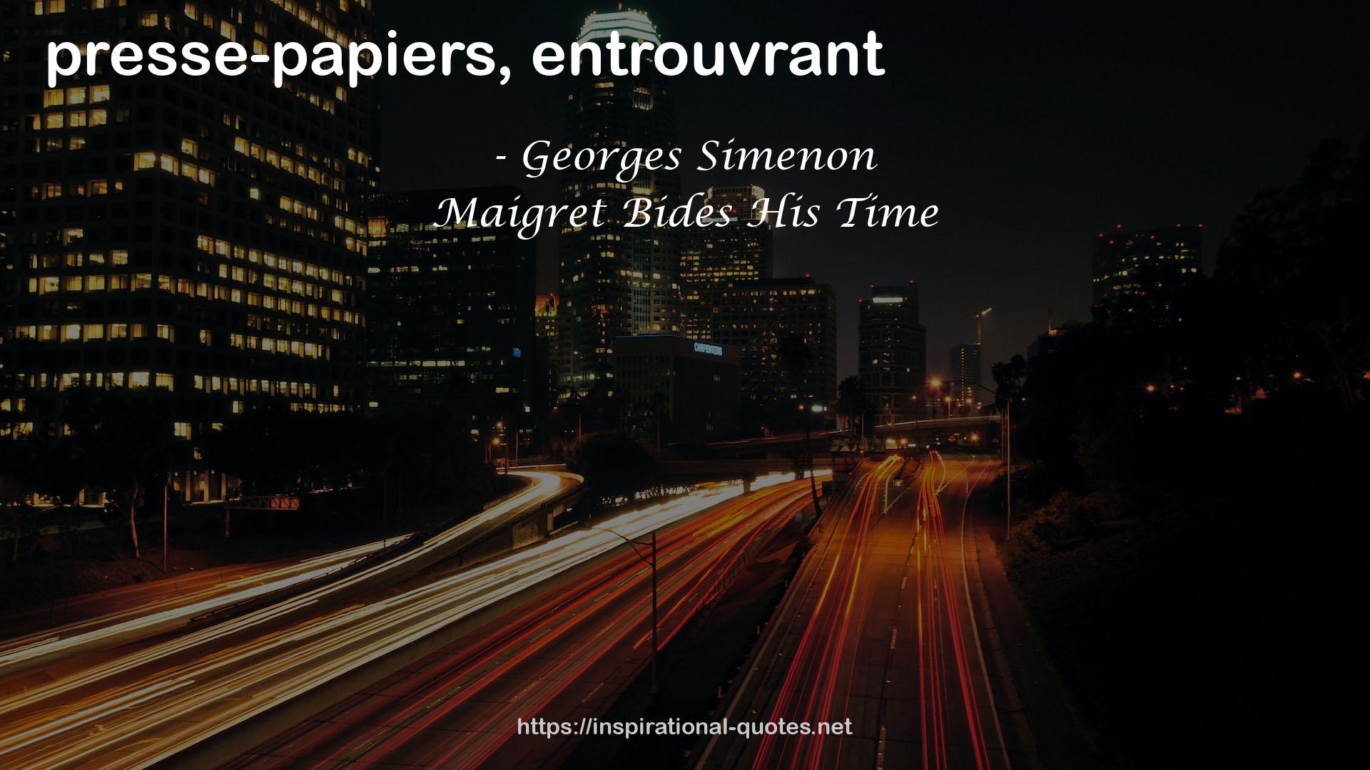Maigret Bides His Time QUOTES