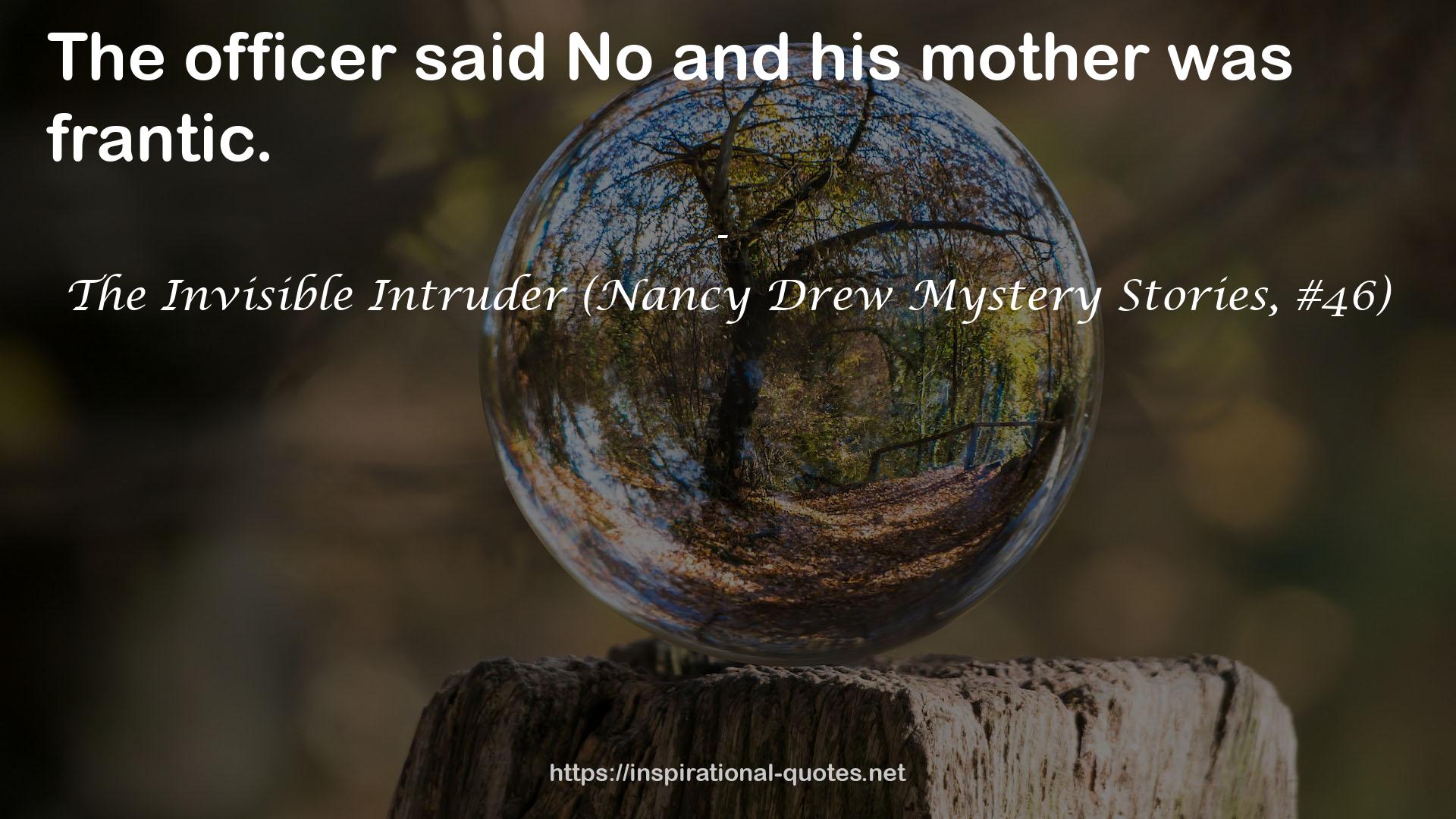 The Invisible Intruder (Nancy Drew Mystery Stories, #46) QUOTES