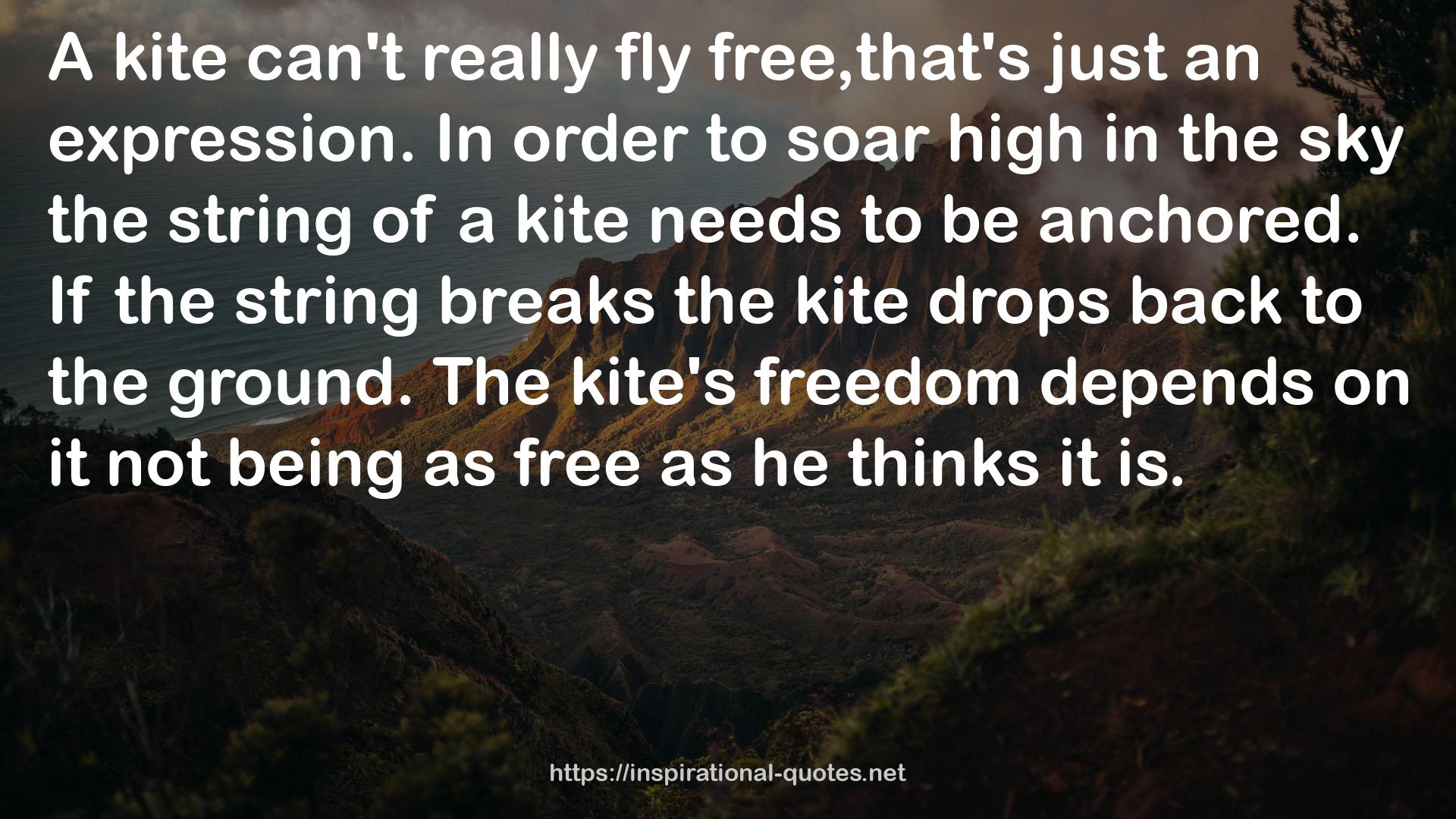 The kite's freedom  QUOTES