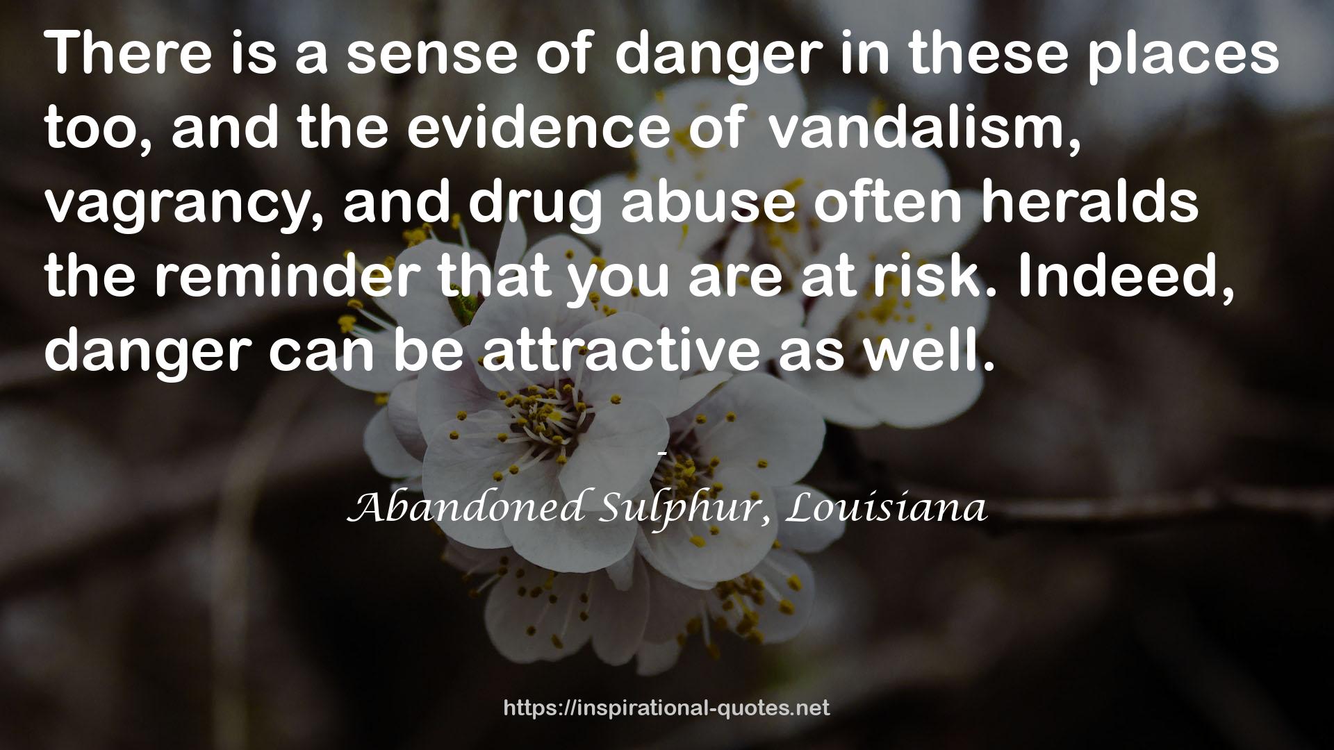 Abandoned Sulphur, Louisiana QUOTES