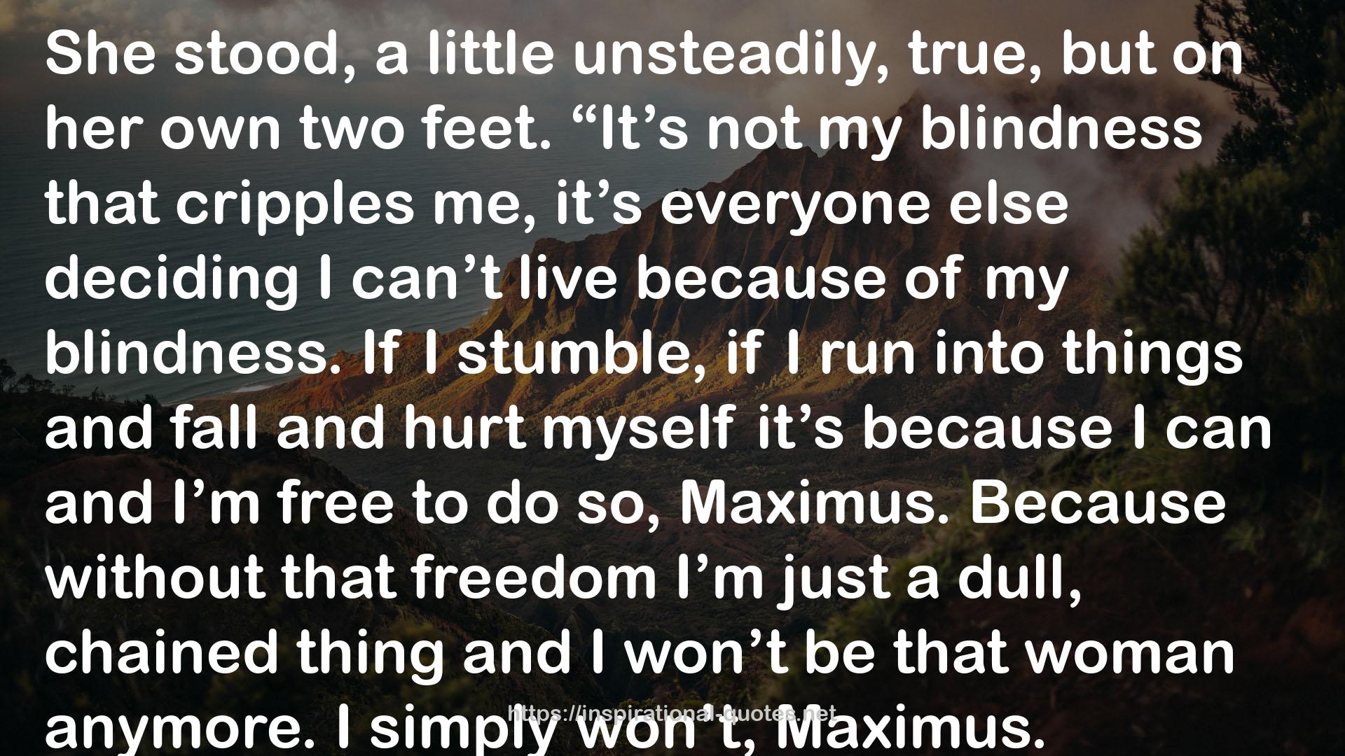 my blindness  QUOTES