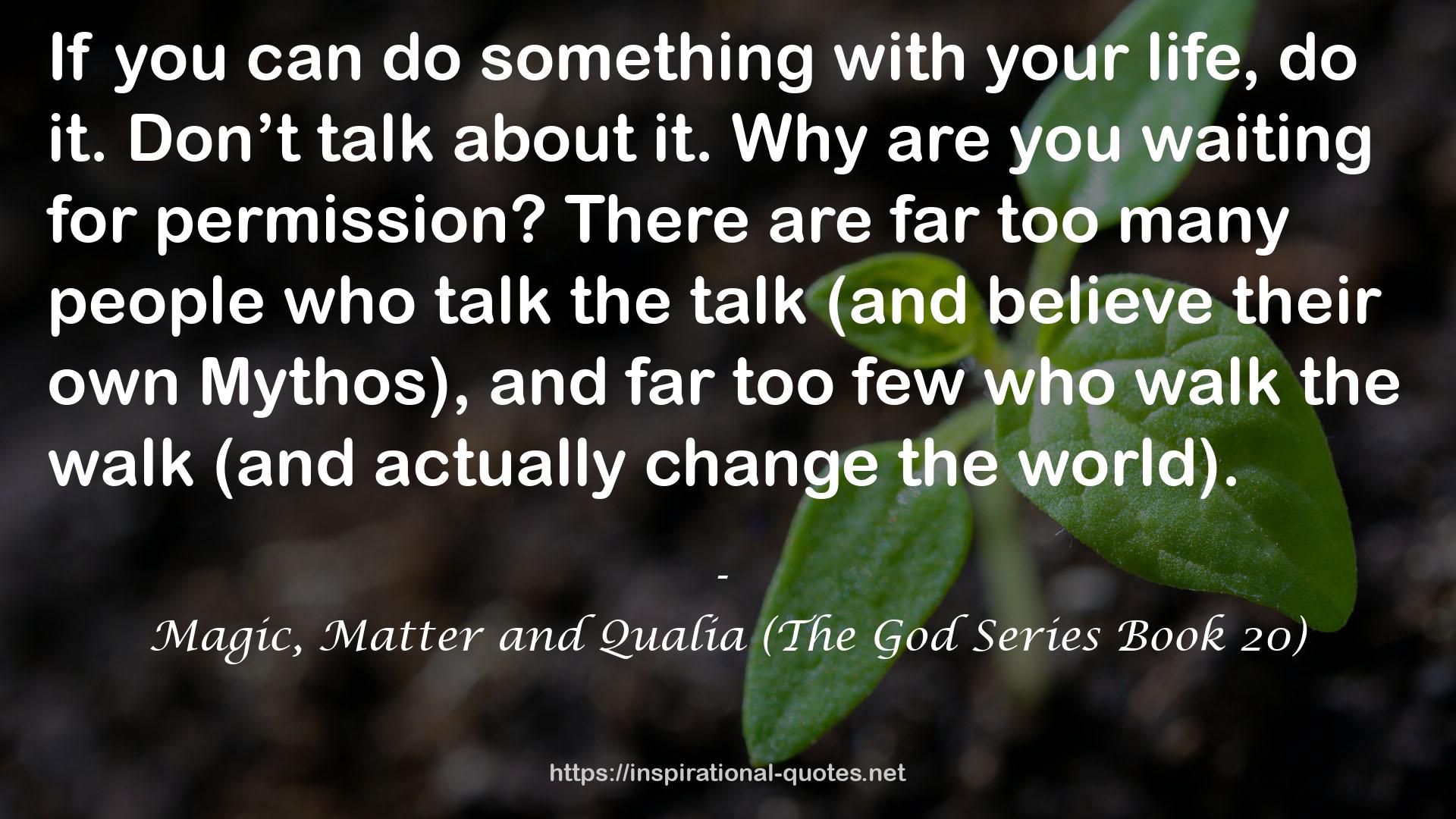 Magic, Matter and Qualia (The God Series Book 20) QUOTES