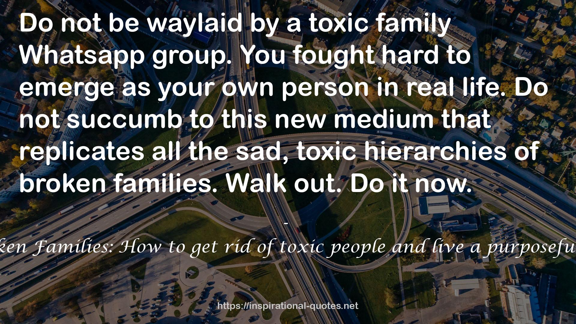 Broken Families: How to get rid of toxic people and live a purposeful life QUOTES
