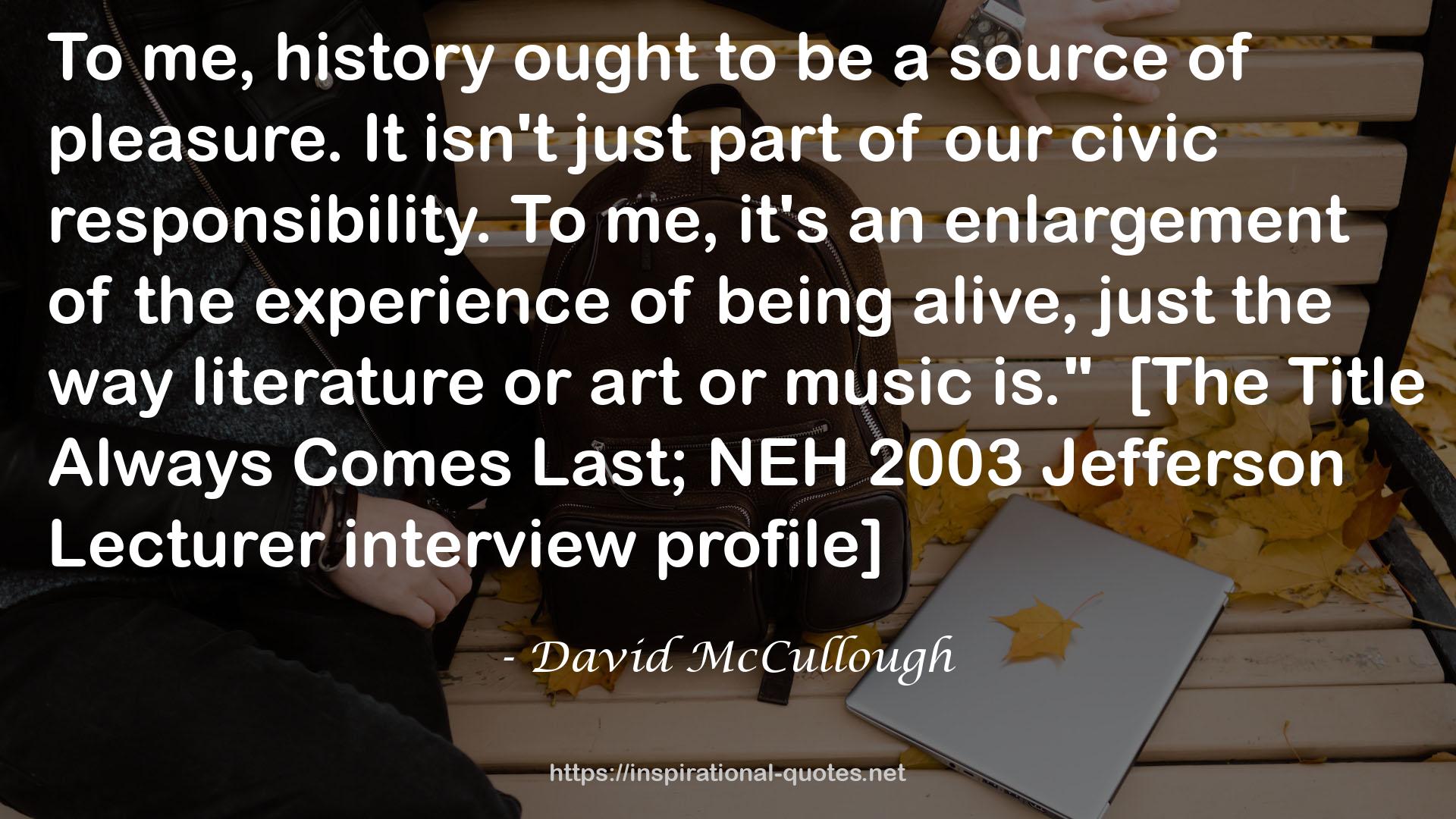 David McCullough QUOTES